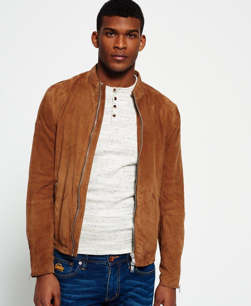 Download Superdry Slim Suede Harrington Jacket in Antique Stone ...