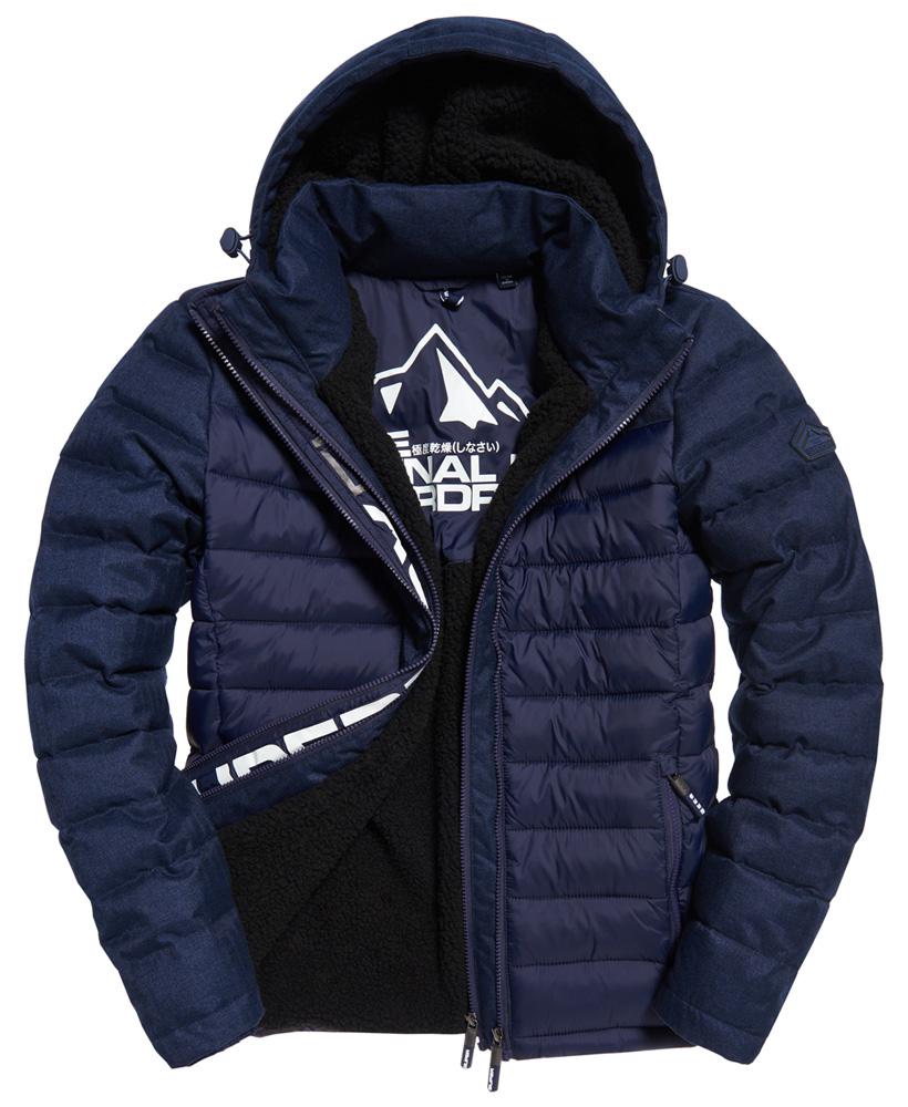 fuji mix double zip hooded jacket