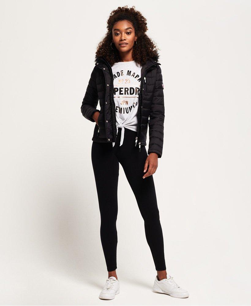 superdry womens fuji slim double zip hooded jacket