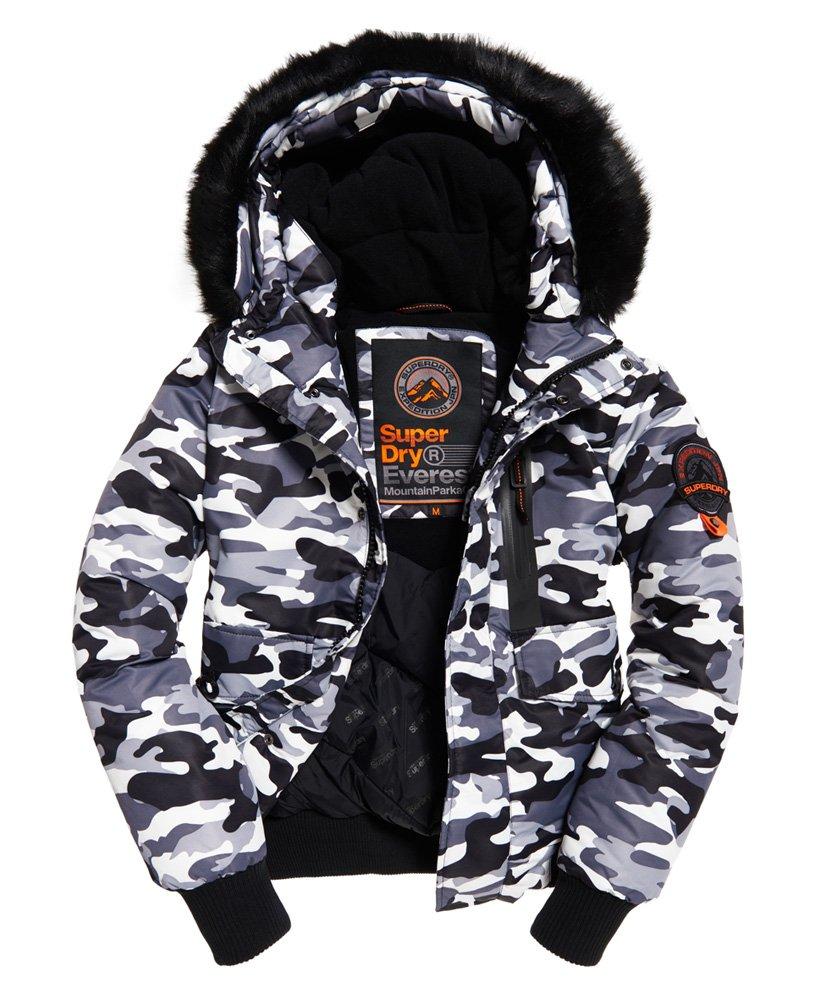 black and white superdry coat