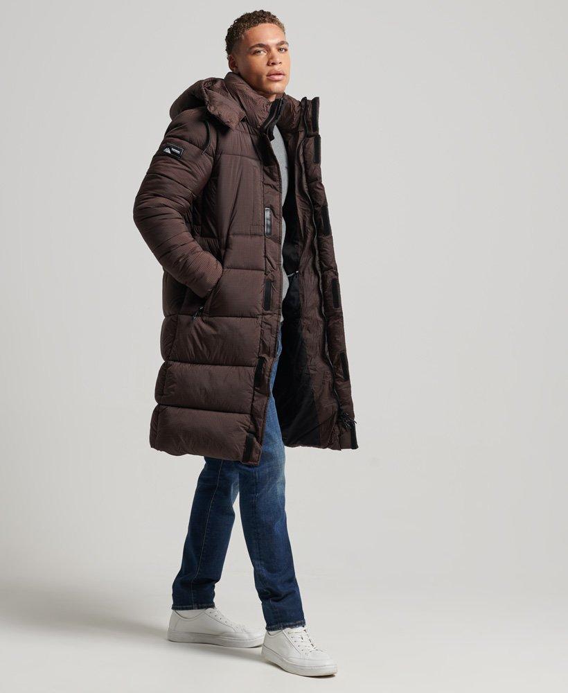 Superdry Ripstop Longline Puffer Jacket Brown for Men | Lyst UK