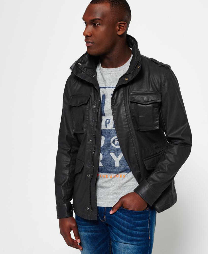 Superdry Rookie Wax Military Jacket in Black for Men Lyst