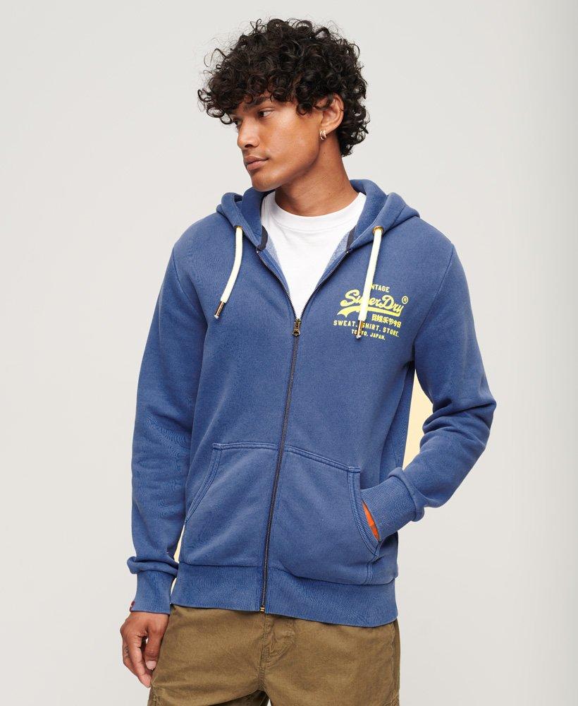 Superdry Neon Vintage Logo Hoodie in Blue for Men | Lyst UK