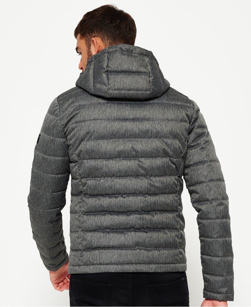 double zip tweed fuji hooded jacket