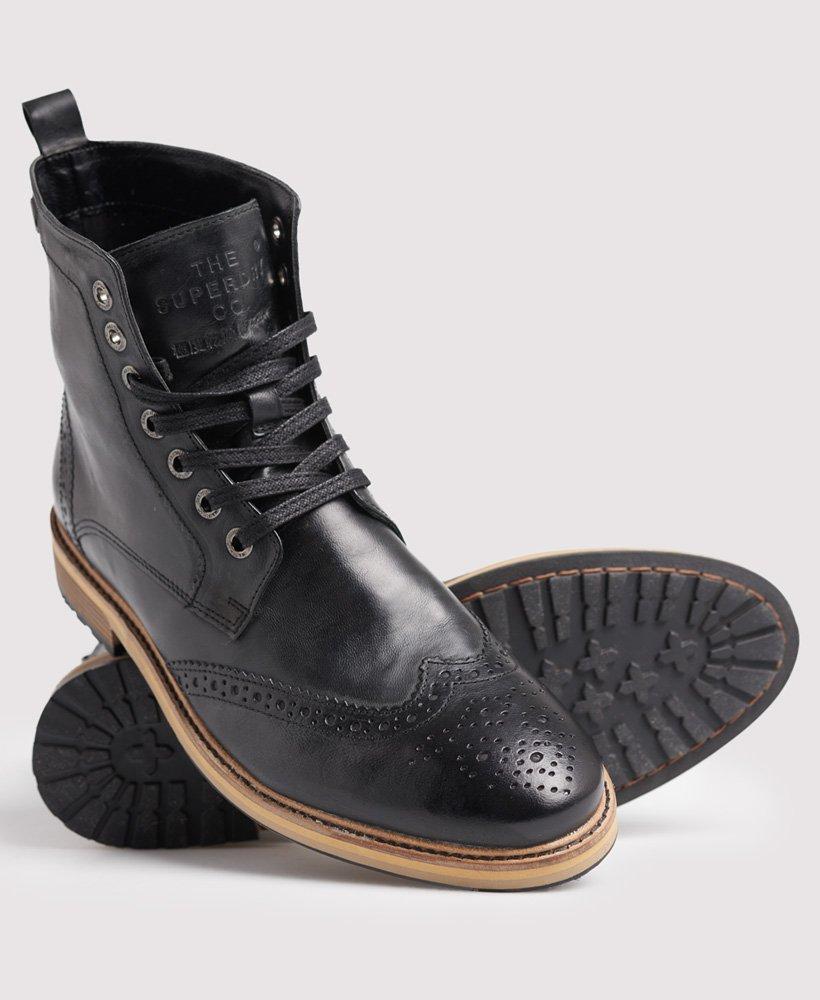 Superdry Leather Shooter Boots in Black for Men Lyst