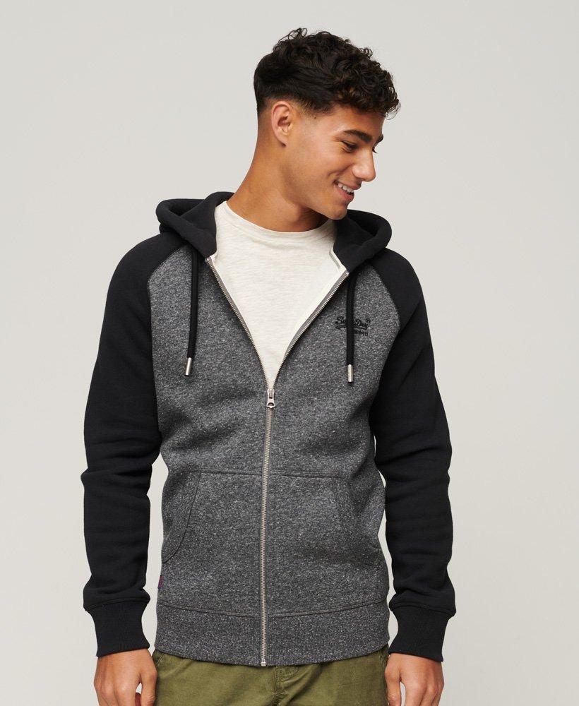 Superdry Organic Cotton Essential Logo Baseball Zip Hoodie Dark Grey in  Gray for Men | Lyst