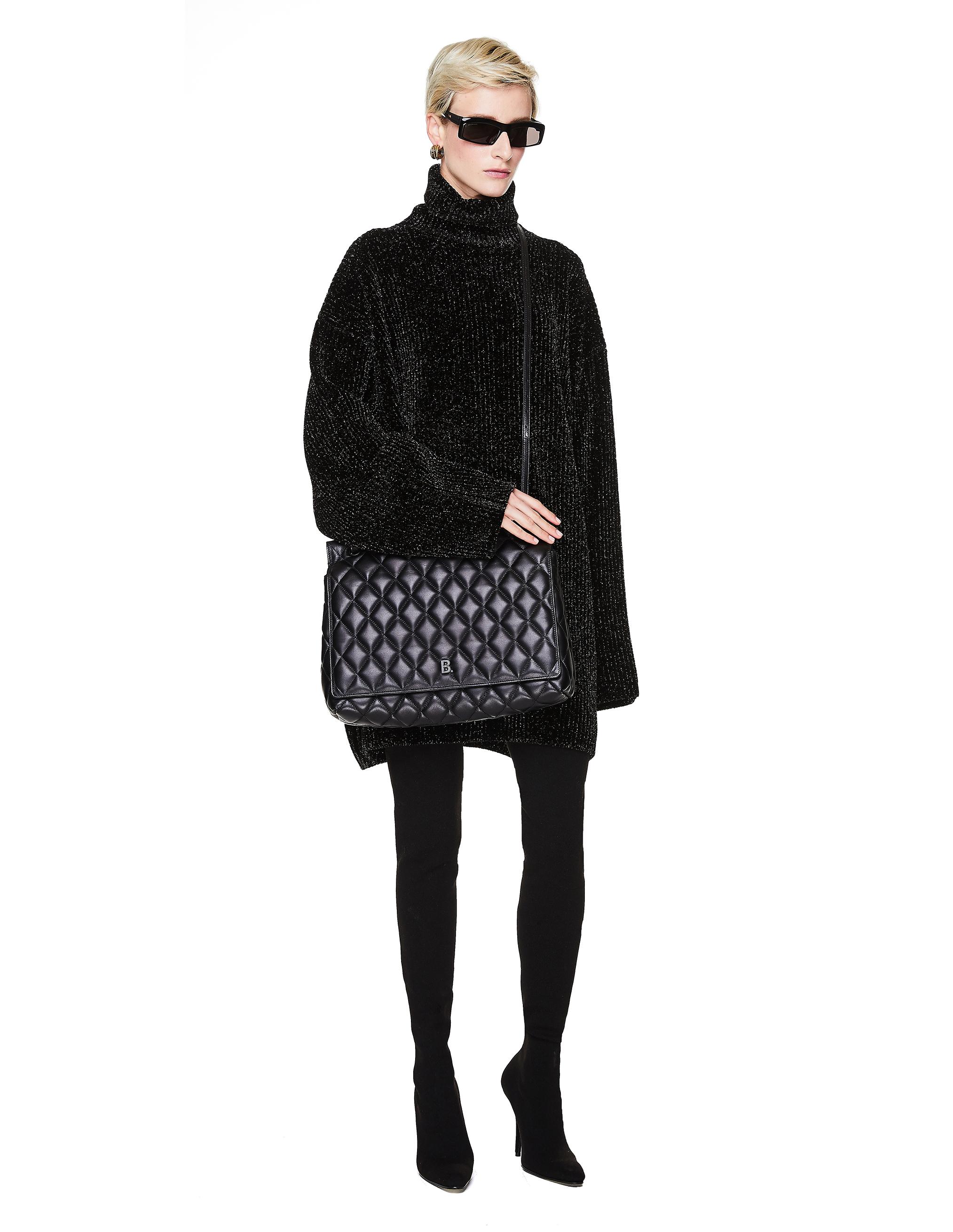 balenciaga touch quilted leather shoulder bag