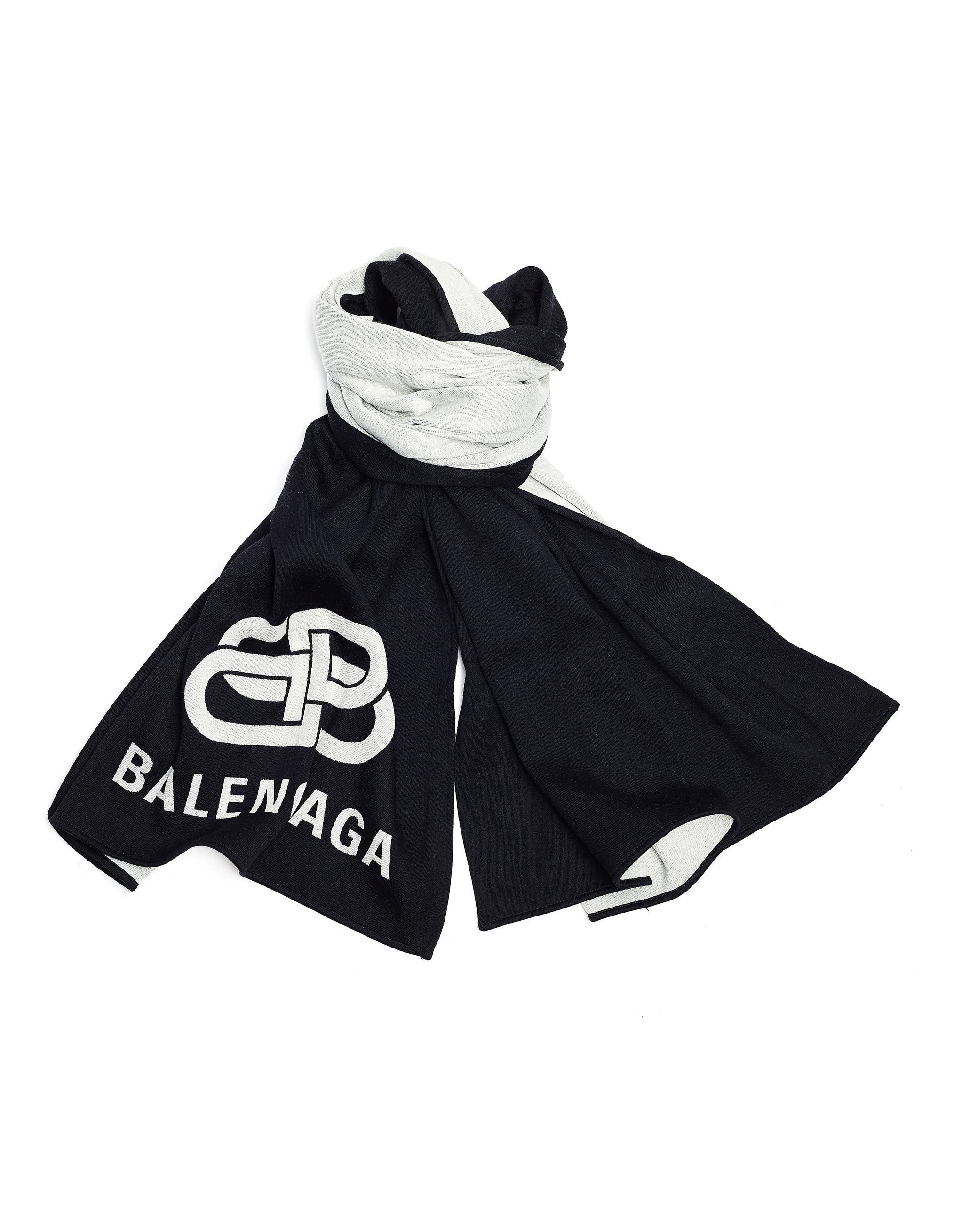 balenciaga black and white scarf