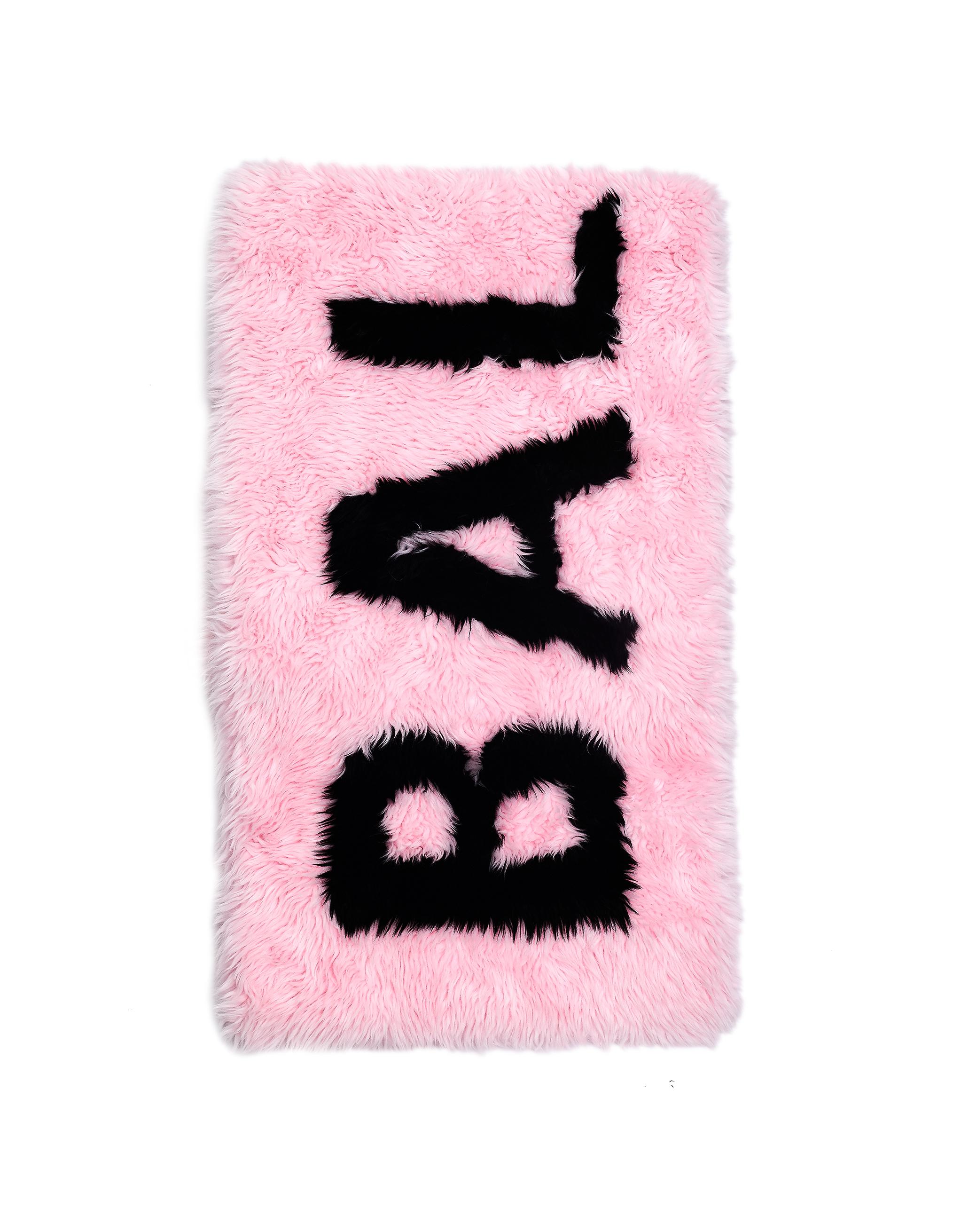 balenciaga pink fur scarf