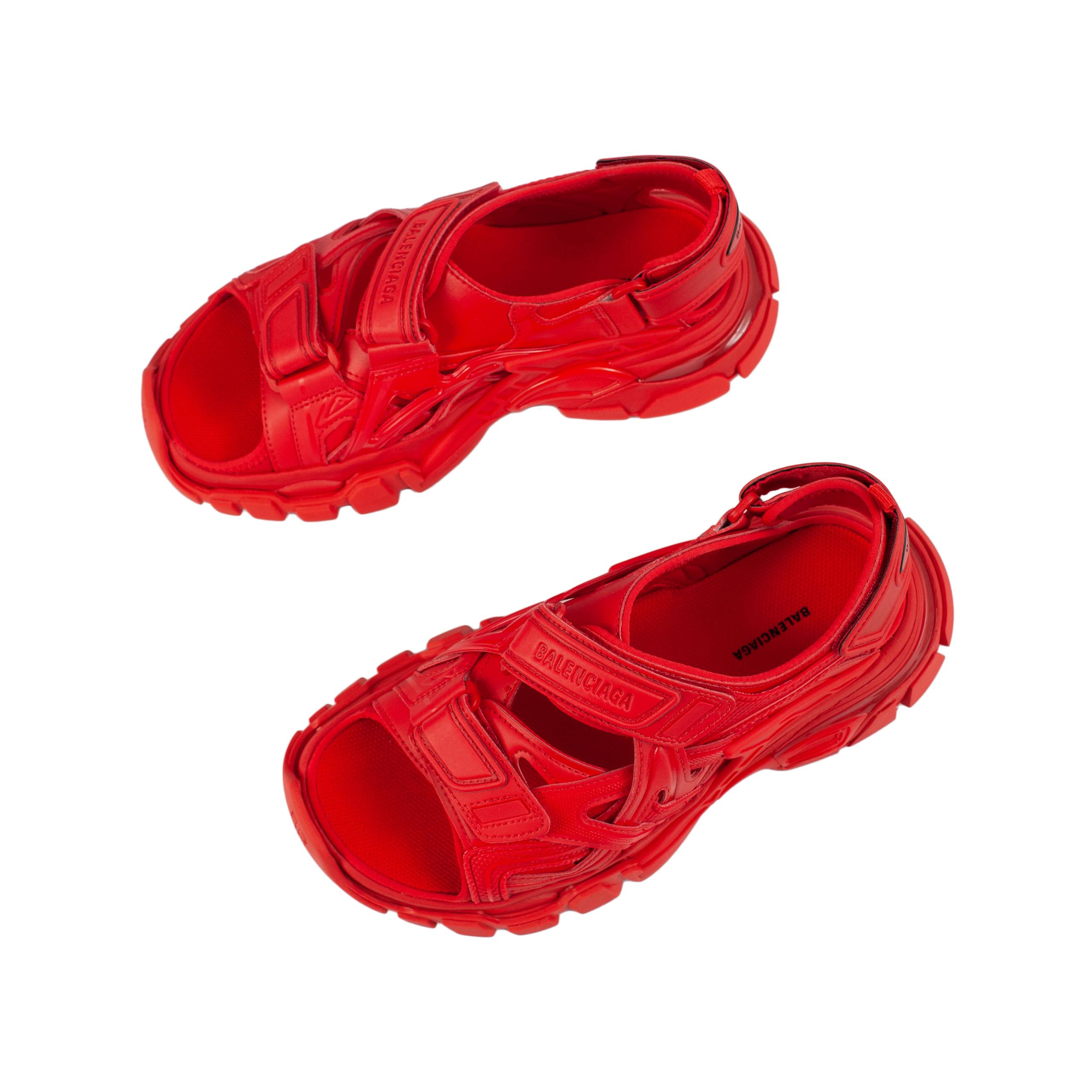 red balenciaga sandals