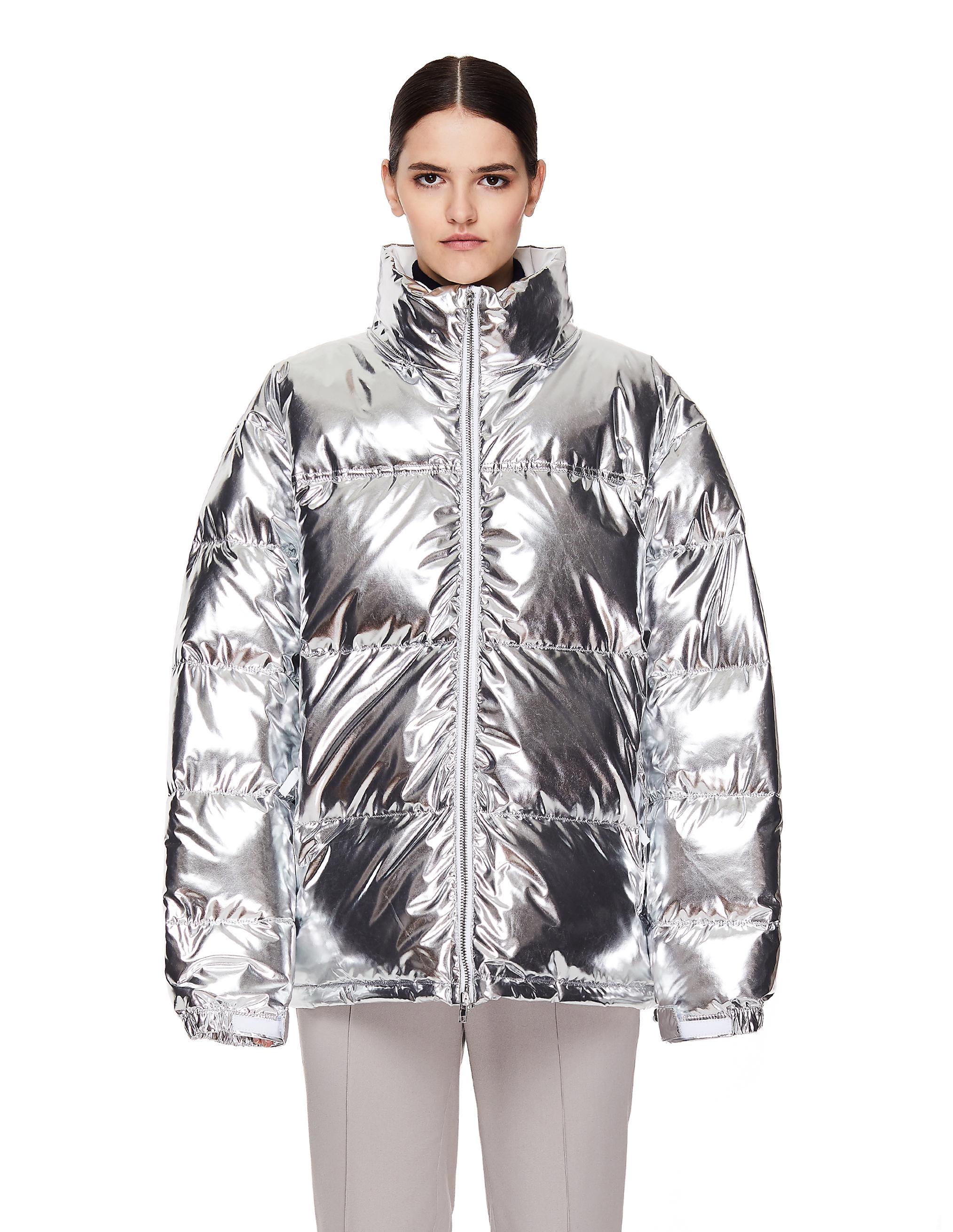 silver grey padded coat