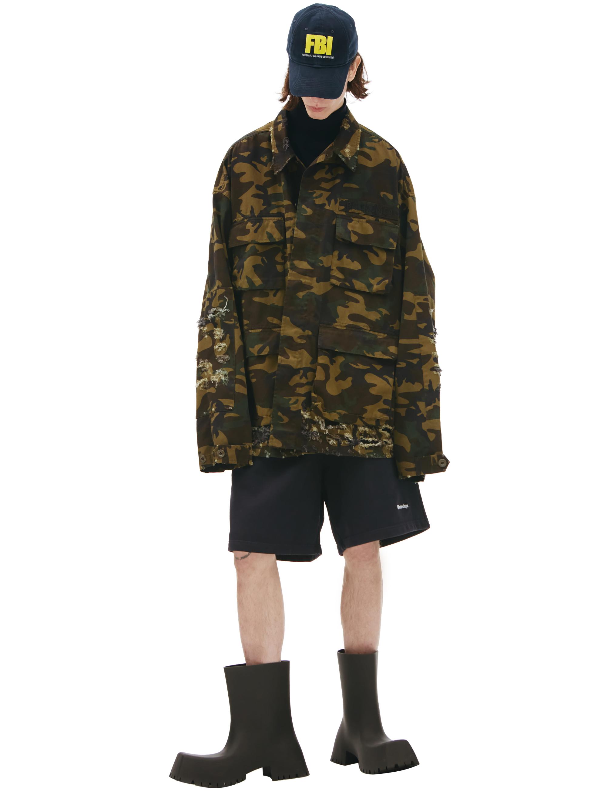 Balenciaga Cotton Camouflage Print Army Jacket for Men - Lyst