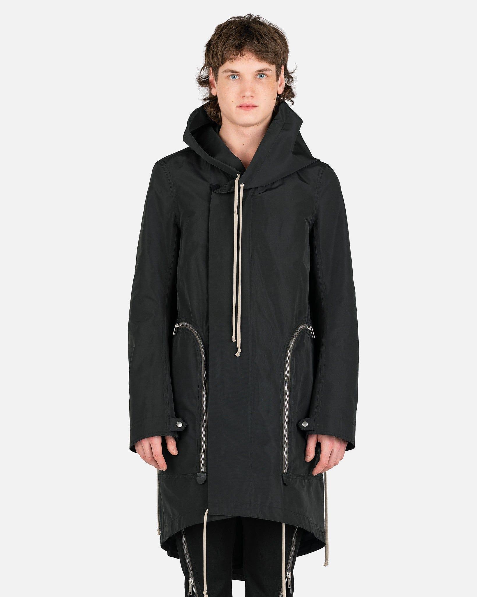 Mens Clothing Coats Long coats and winter coats Rick Owens Synthetic Bauhaus Fishtail in Black for Men 