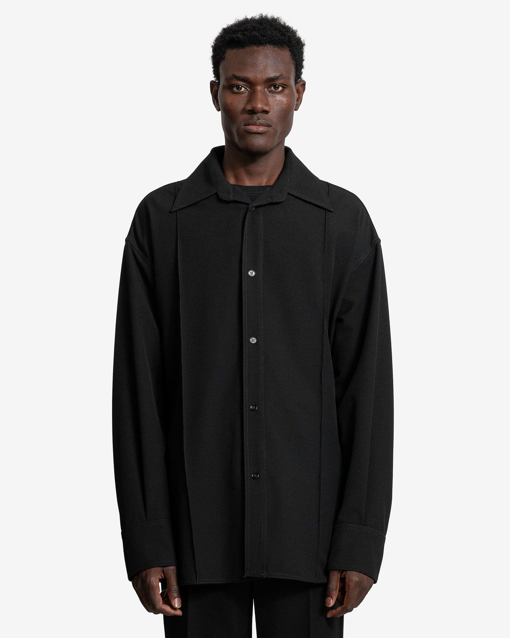 MM6 by Maison Martin Margiela Long-sleeved Shirt in Black for Men | Lyst