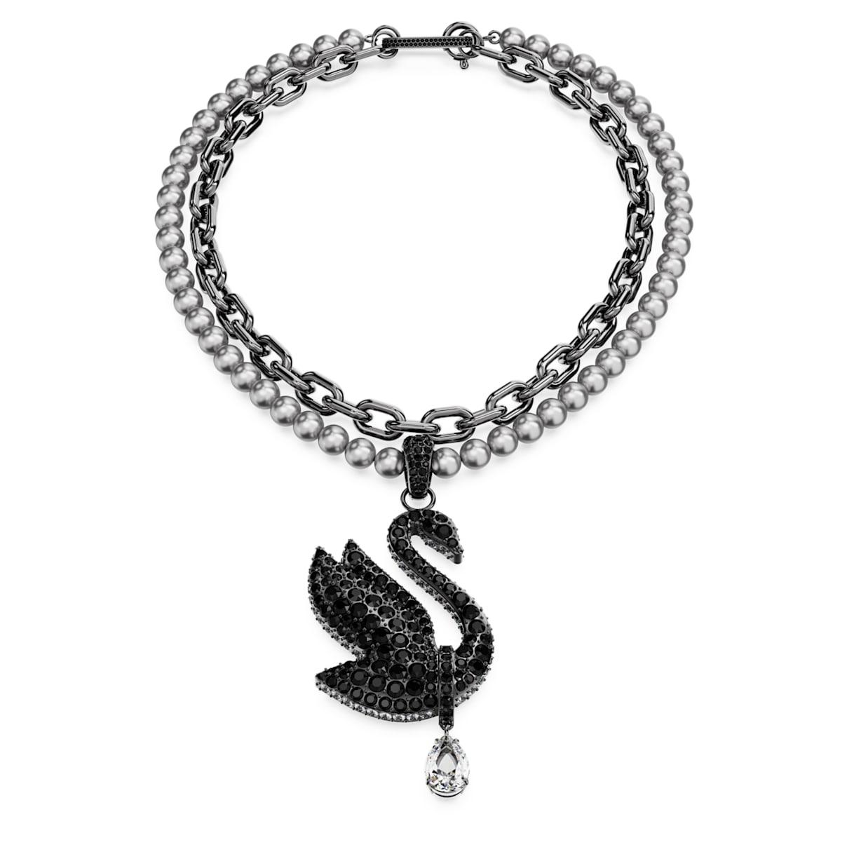 Swarovski Swan Choker in Black | Lyst