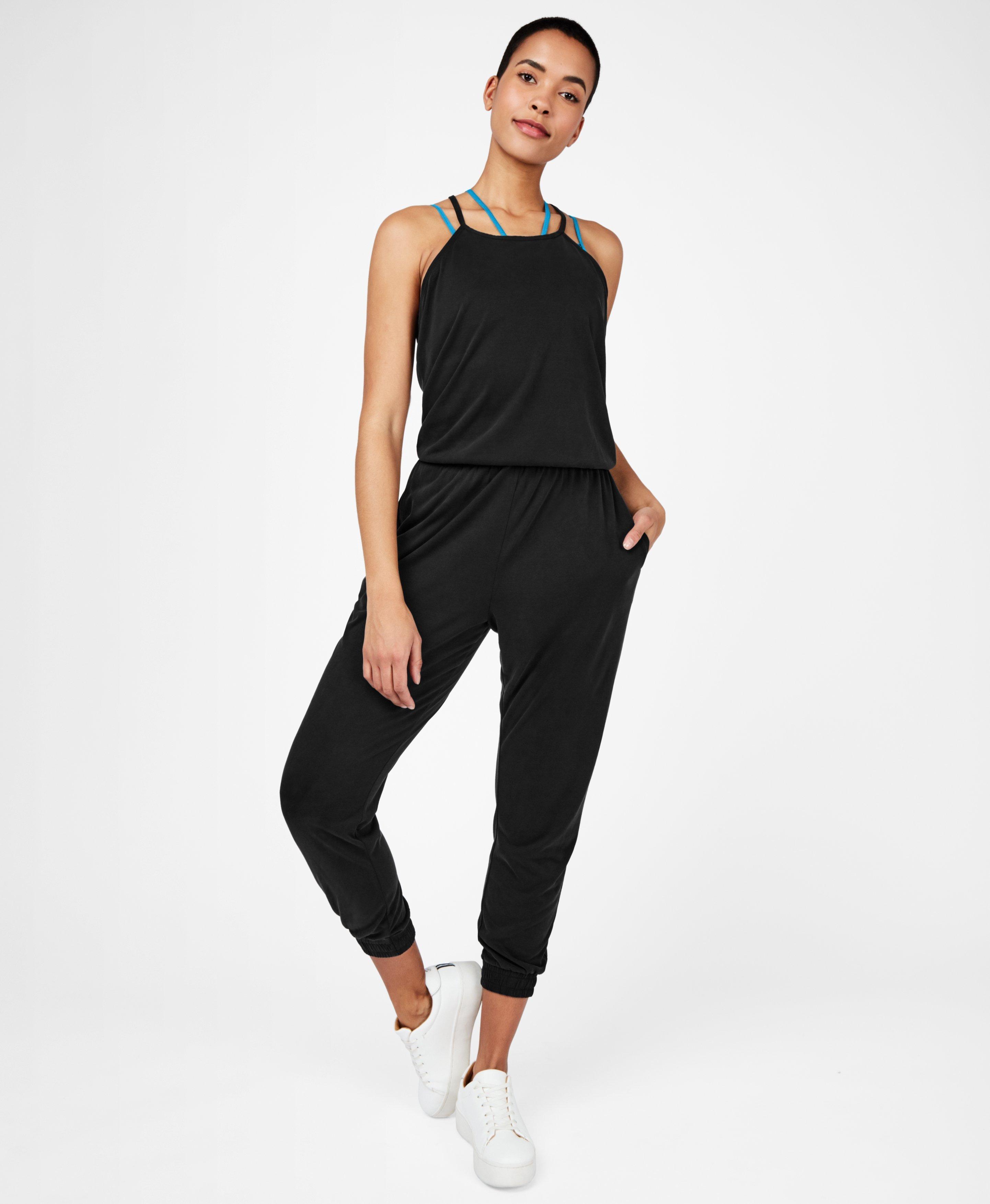 Sweaty Betty Open Back Racer Jumpsuit In Black Lyst