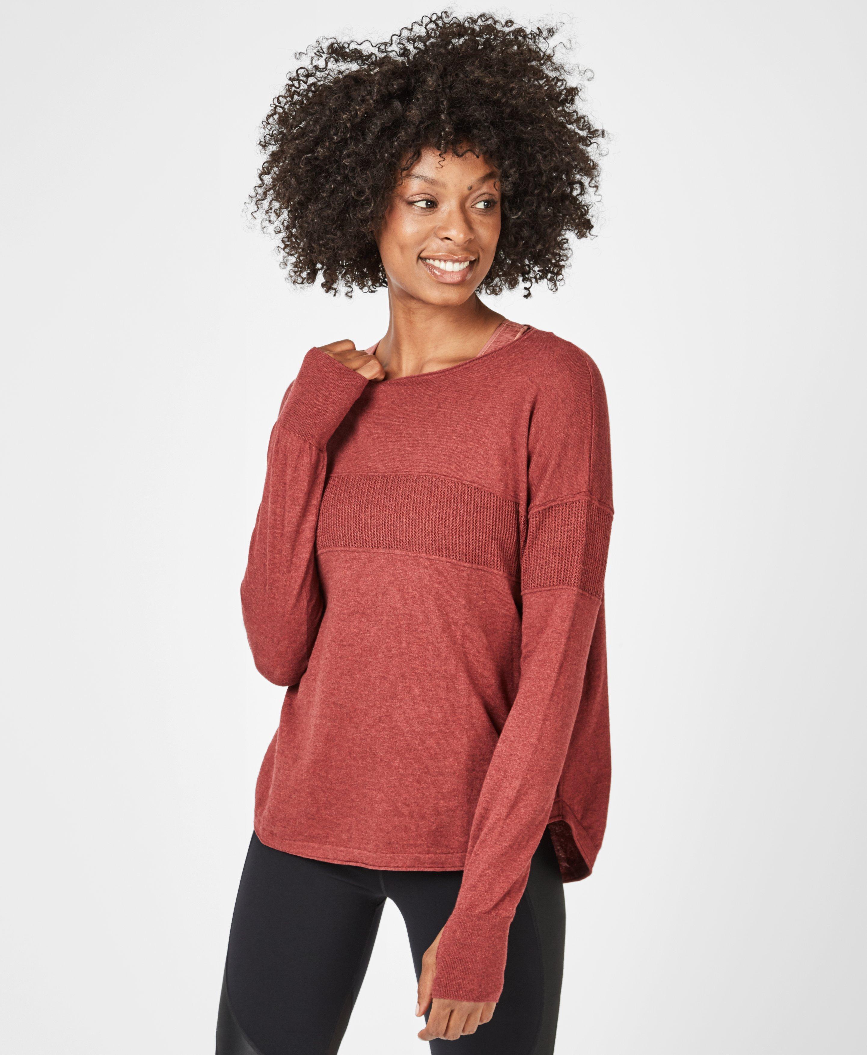 Sweaty Betty Cotton Position Knitted Sweater in Rust Marl (Red) - Lyst