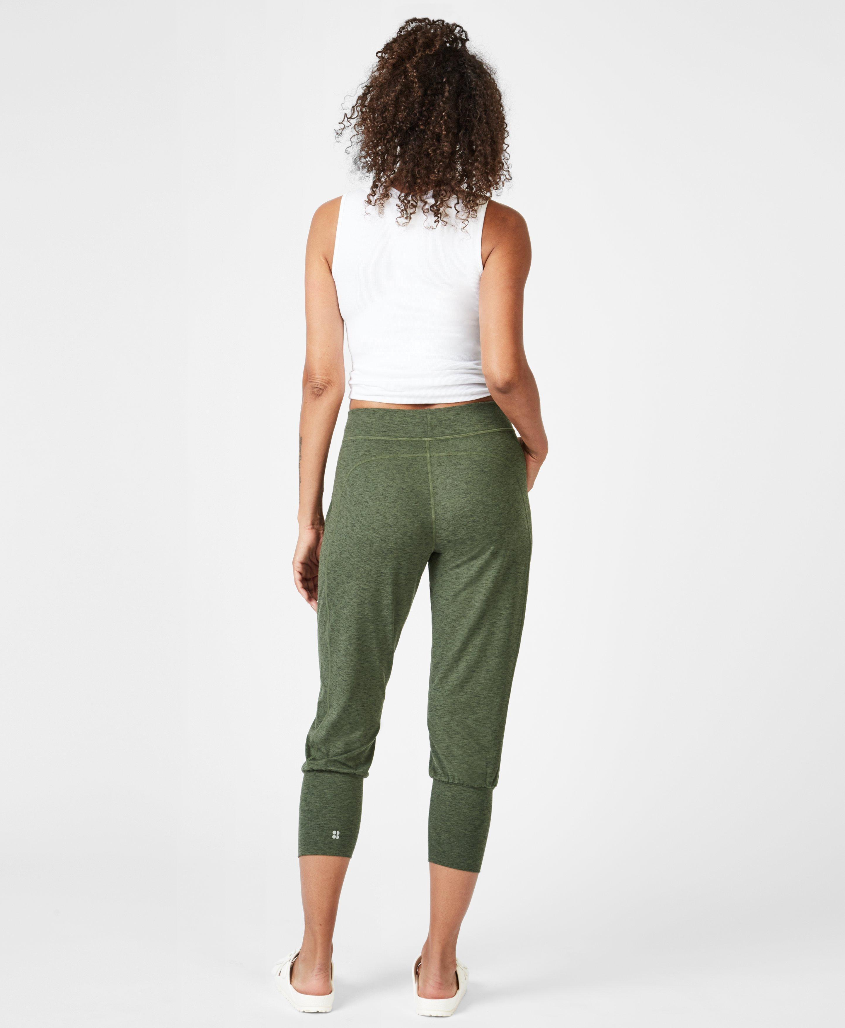 Sweaty Betty Garudasana Cropped Yoga Pants in Olive Marl (Green) Lyst