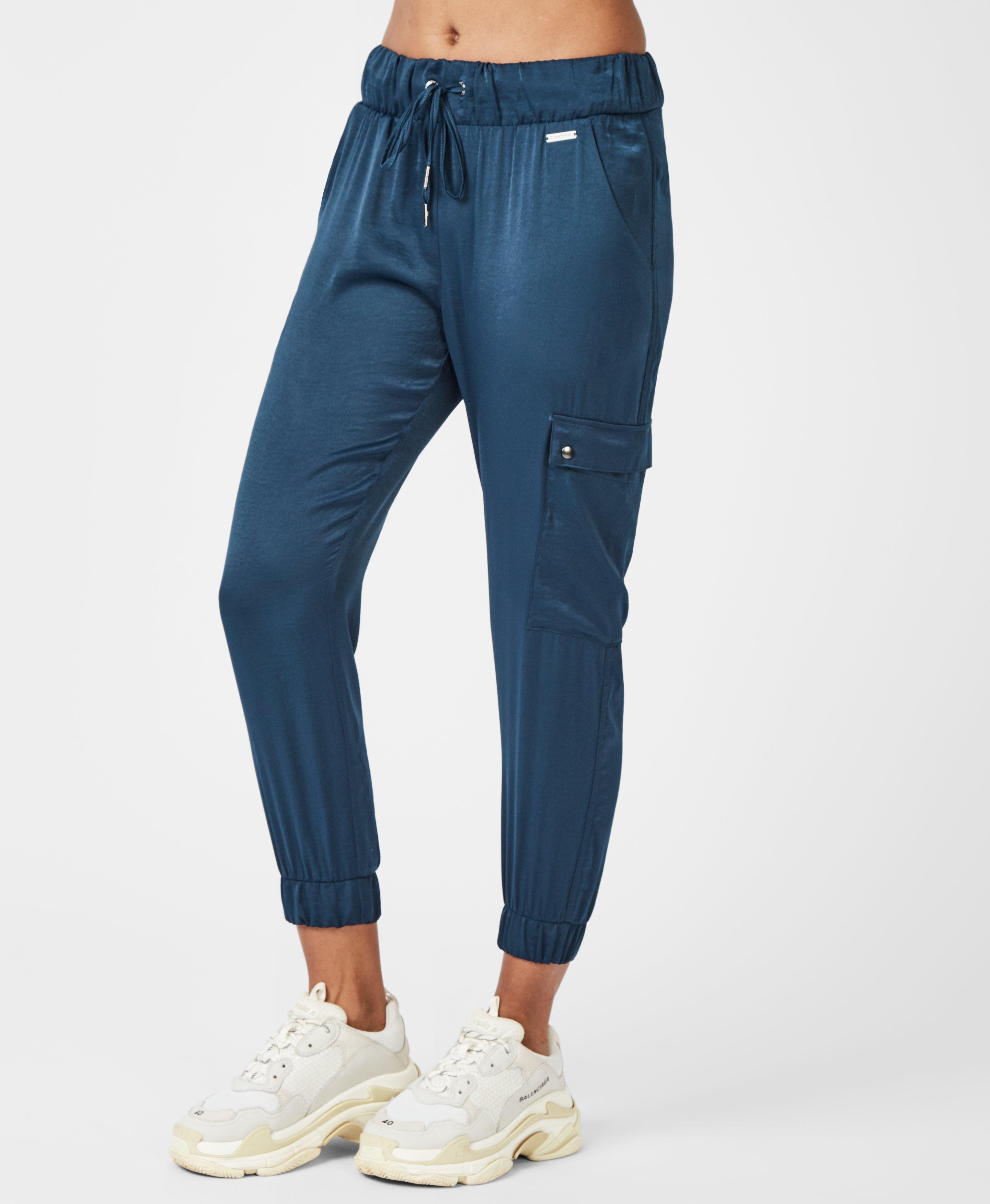 Sweaty Betty Luxe Cargo Satin 7/8 Pants in Blue Lyst