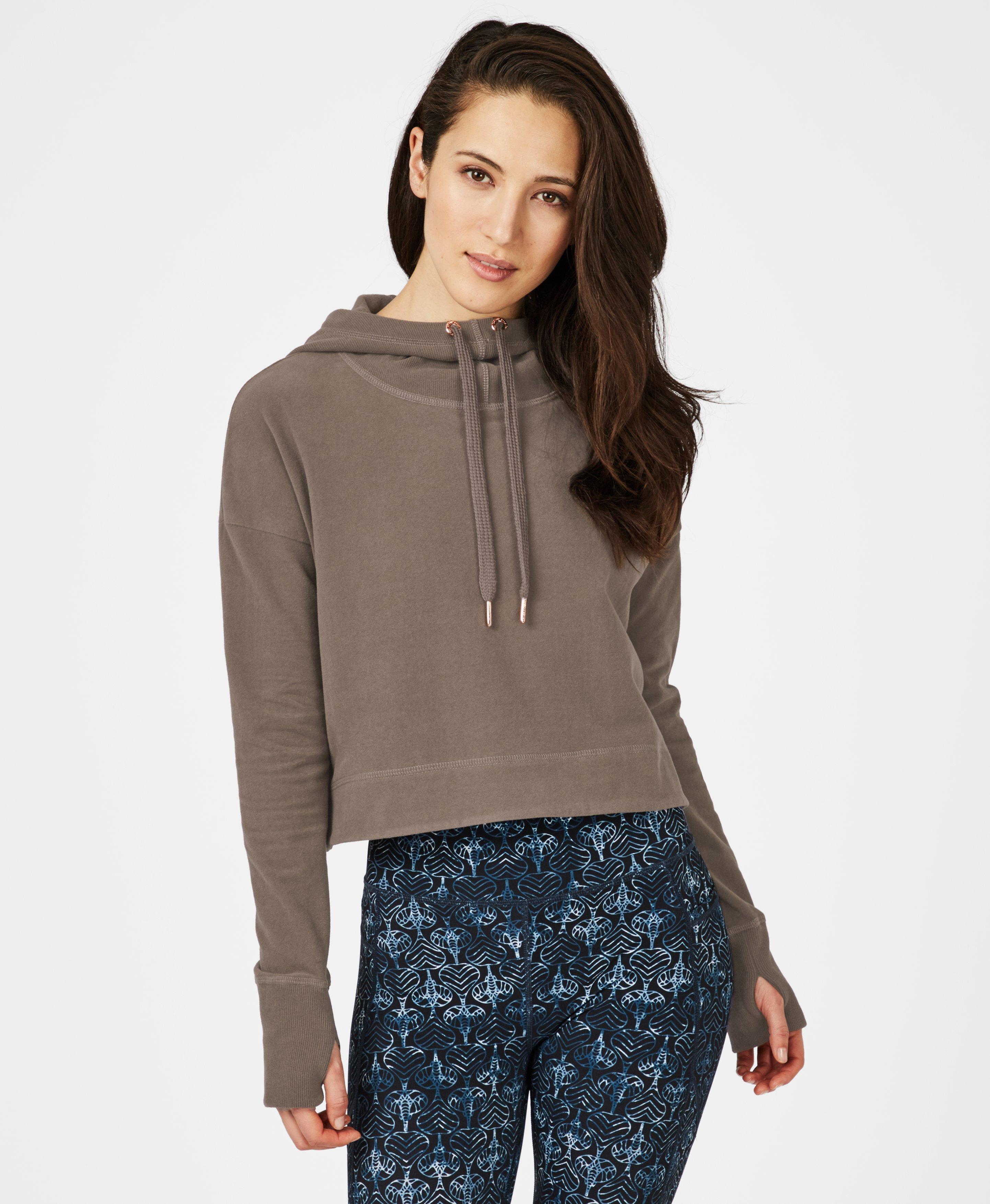 Sweaty Betty Escape Luxe Fleece Cropped Hoodie - Lyst