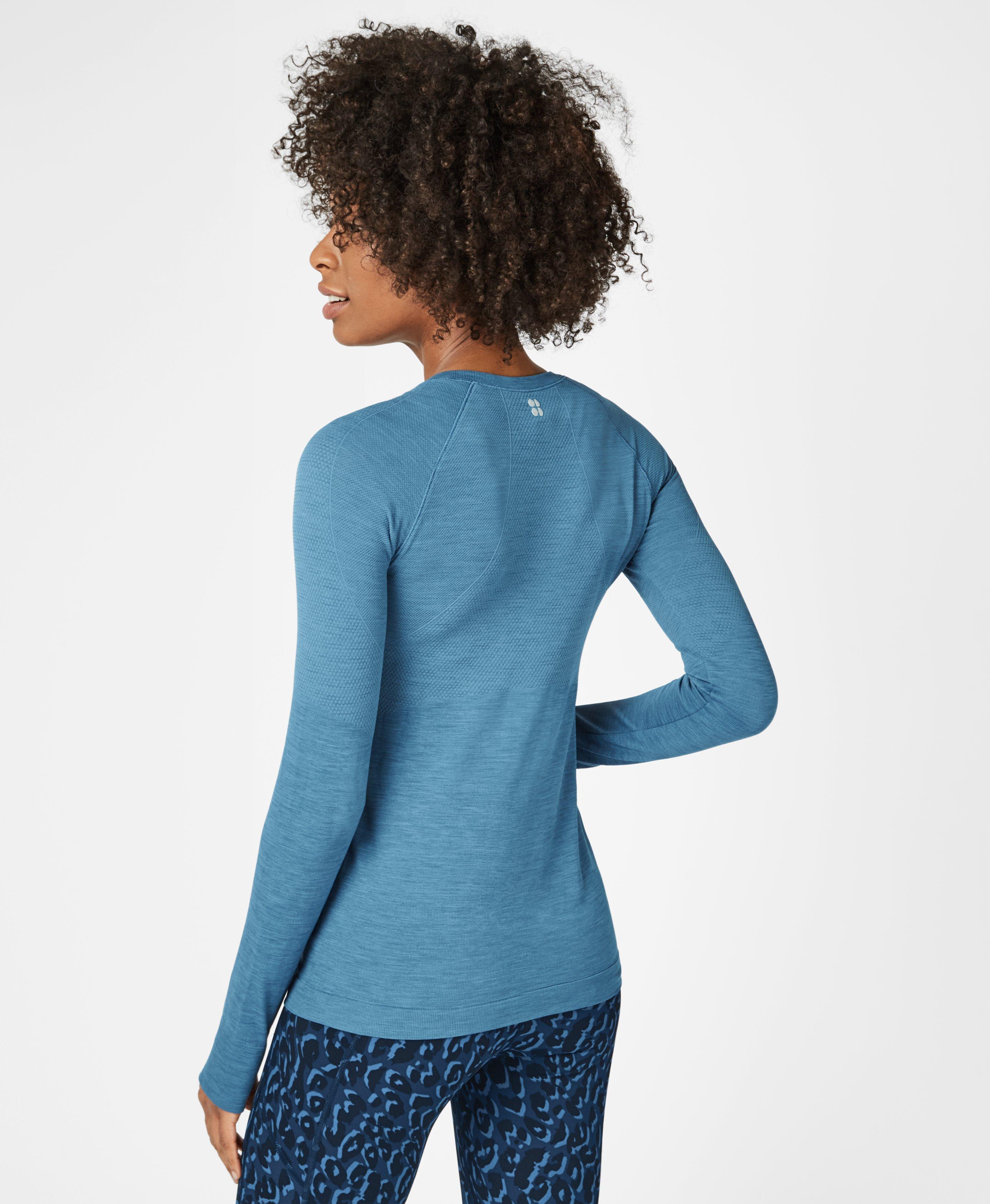 Sweaty Betty Athlete Seamless Long Sleeve Top in Blue - Lyst