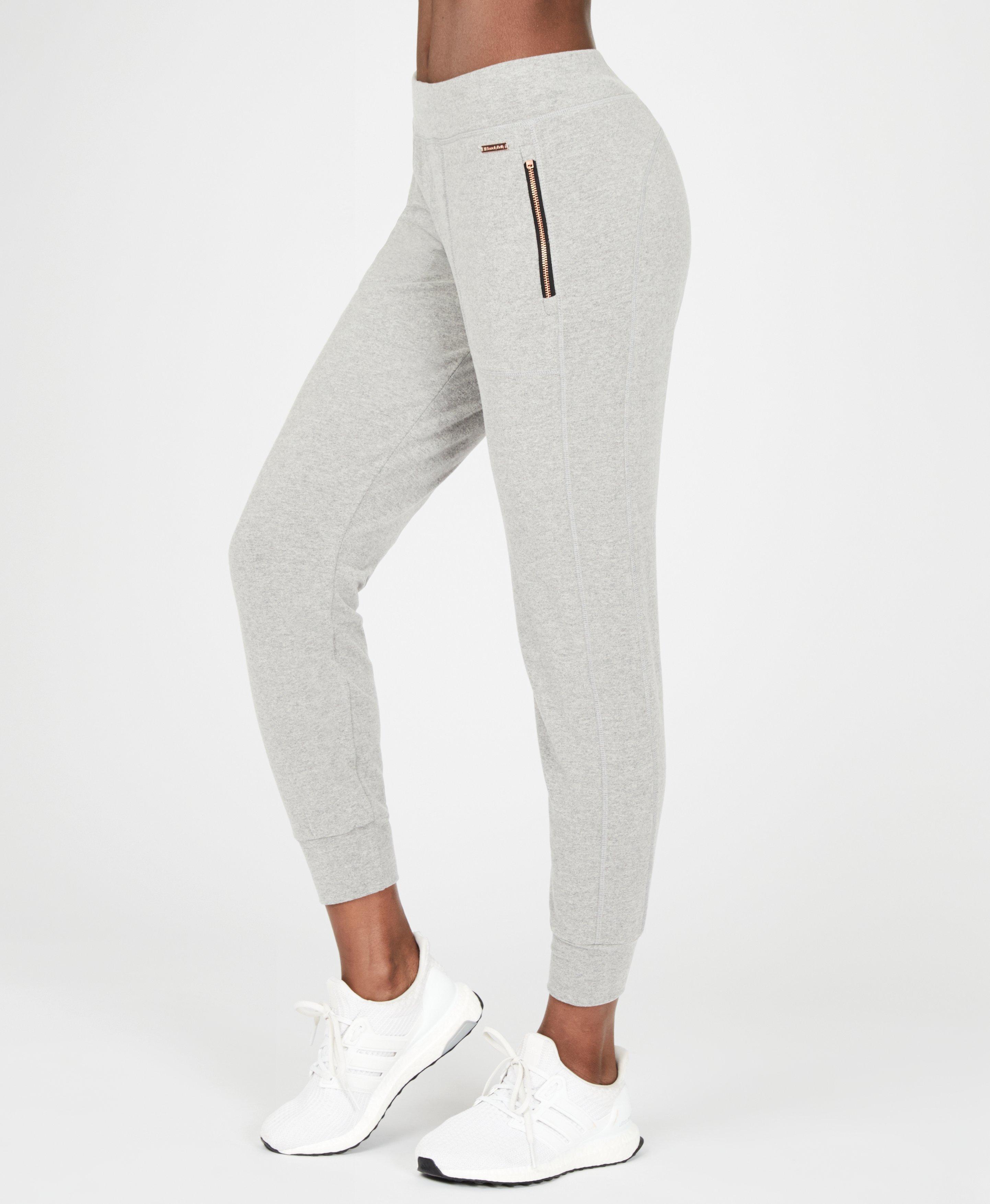 Sweaty Betty Garudasana Luxe Fleece Pants in Light Grey Marl (Gray) Lyst