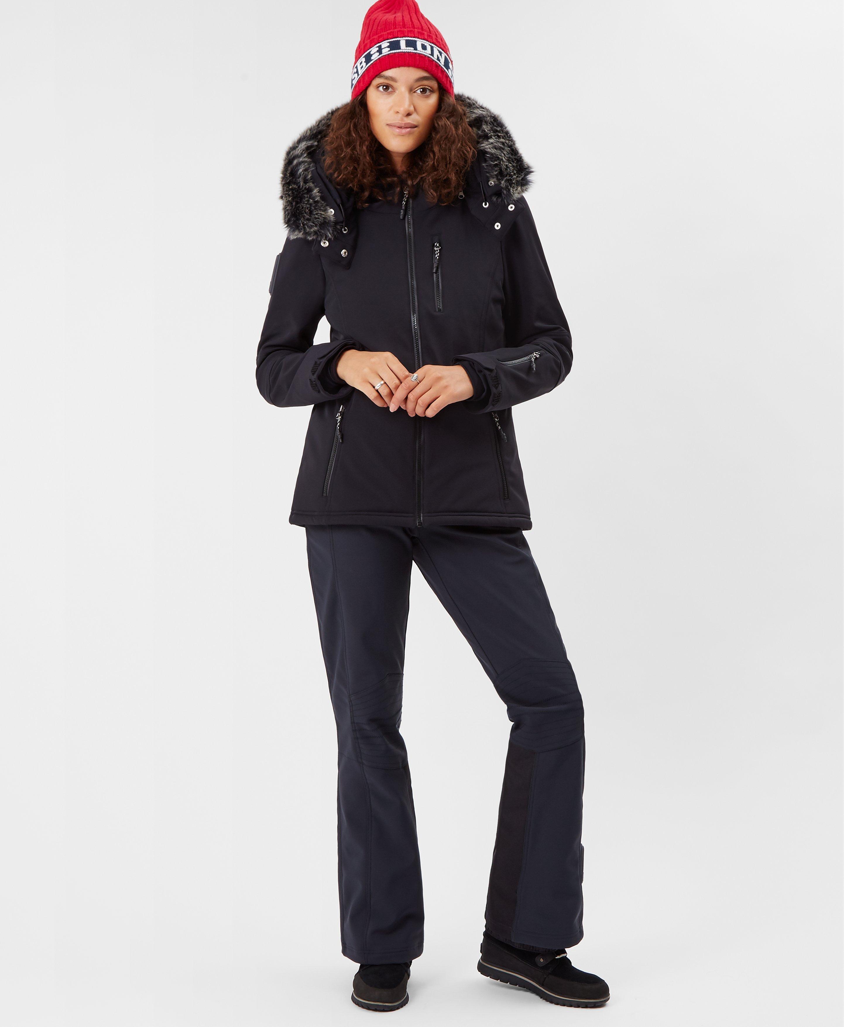 Sweaty Betty Fleece Exploration Softshell Ski Jacket in Black Lyst