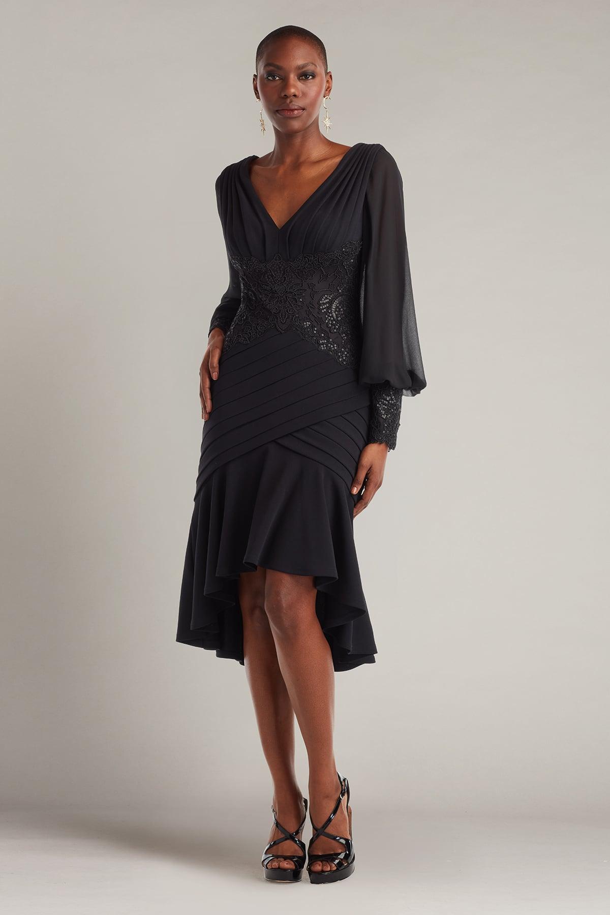 high low dress long sleeve Mocha Ruffle High Low Dress