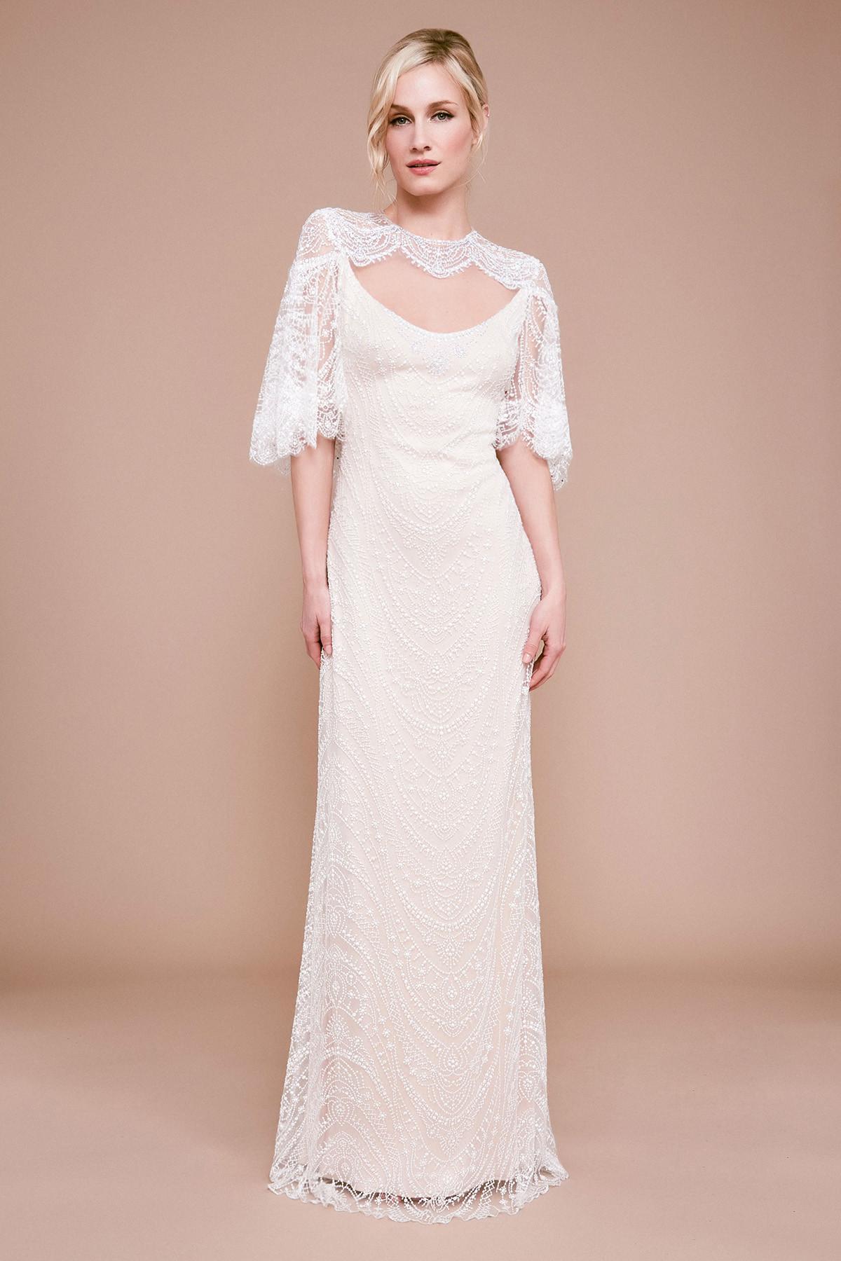 open back lace gown