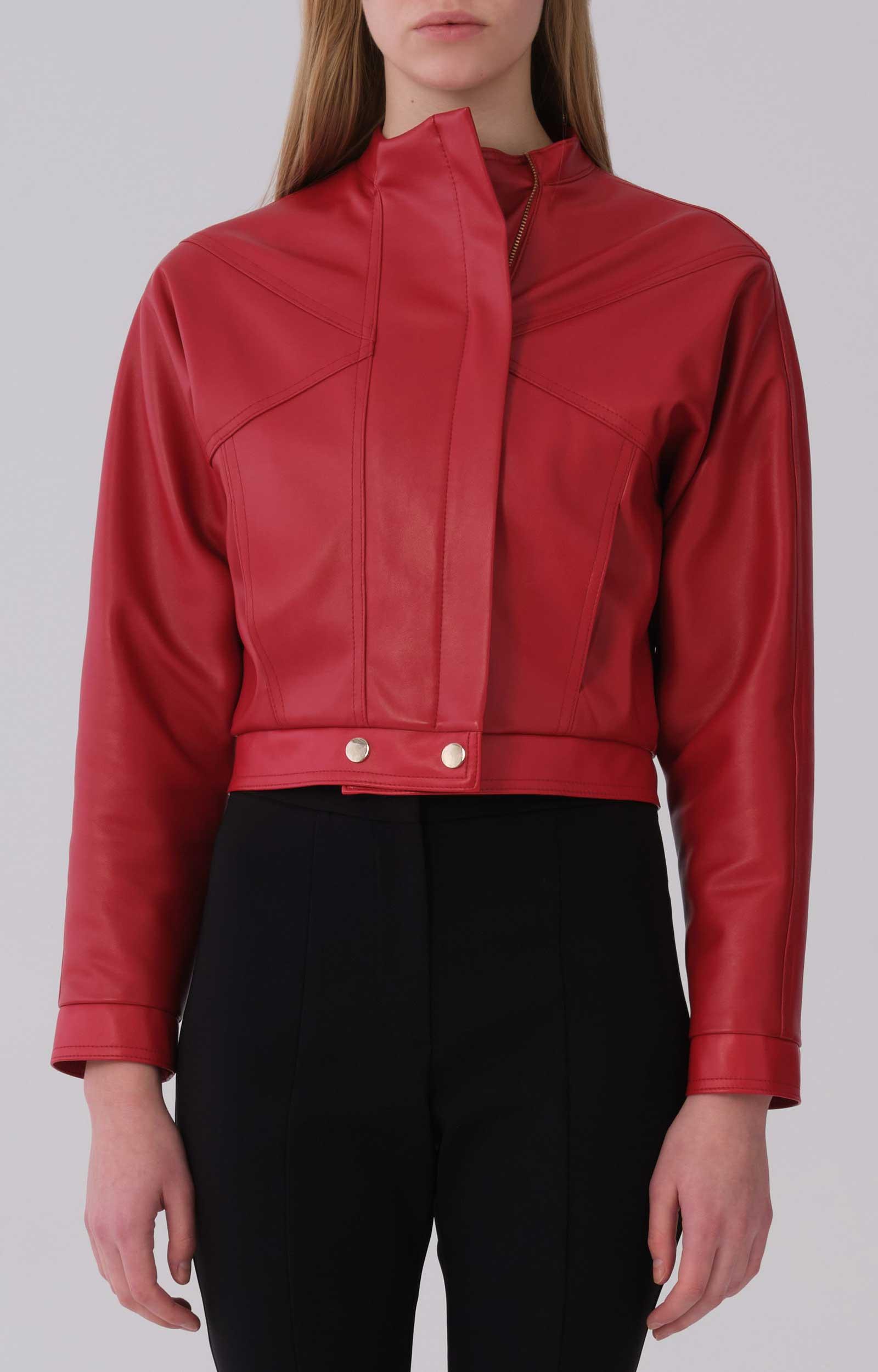 red fitted jacket