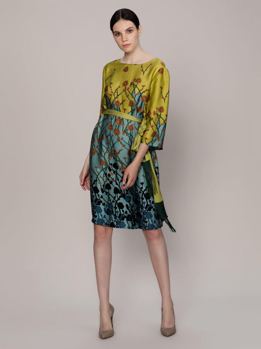 lime green floral dress