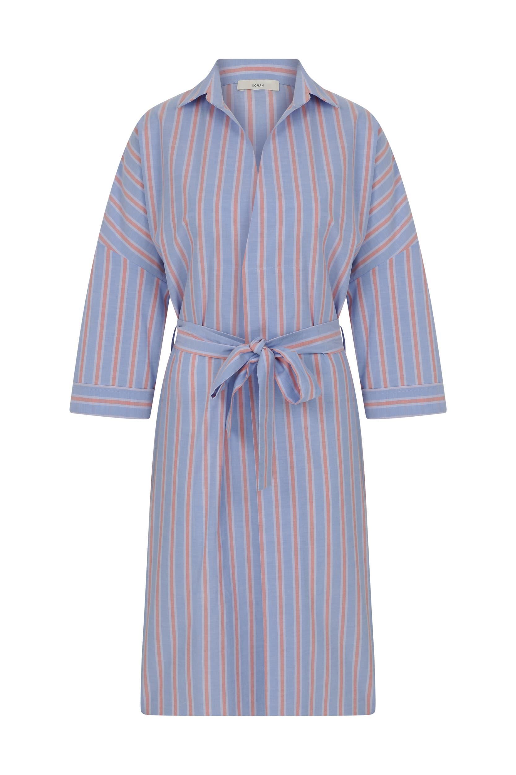 Roman Cotton Striped Print Summer Robe Dress | Lyst