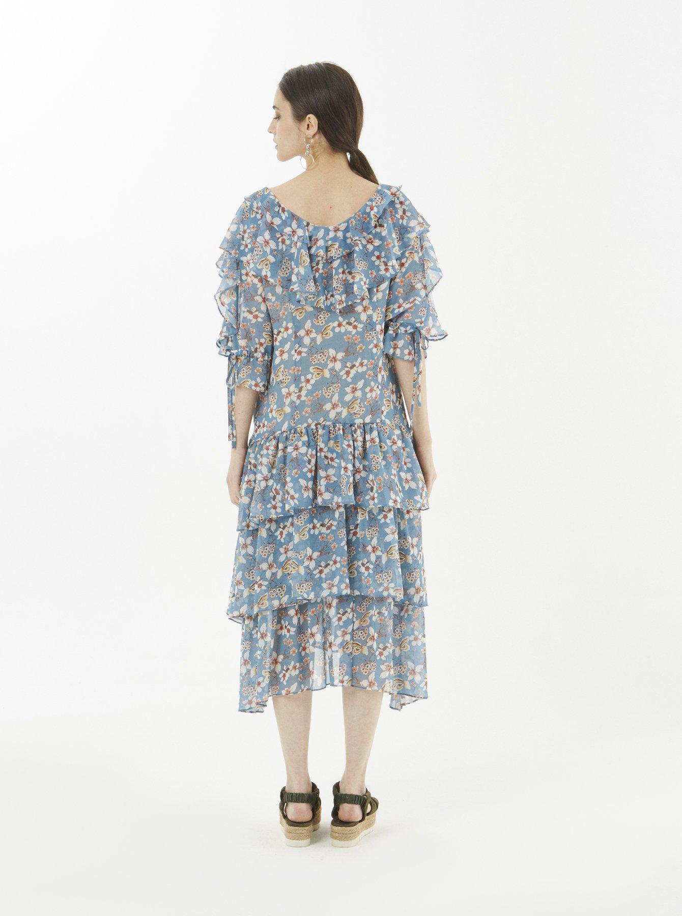 roman navy blue dress