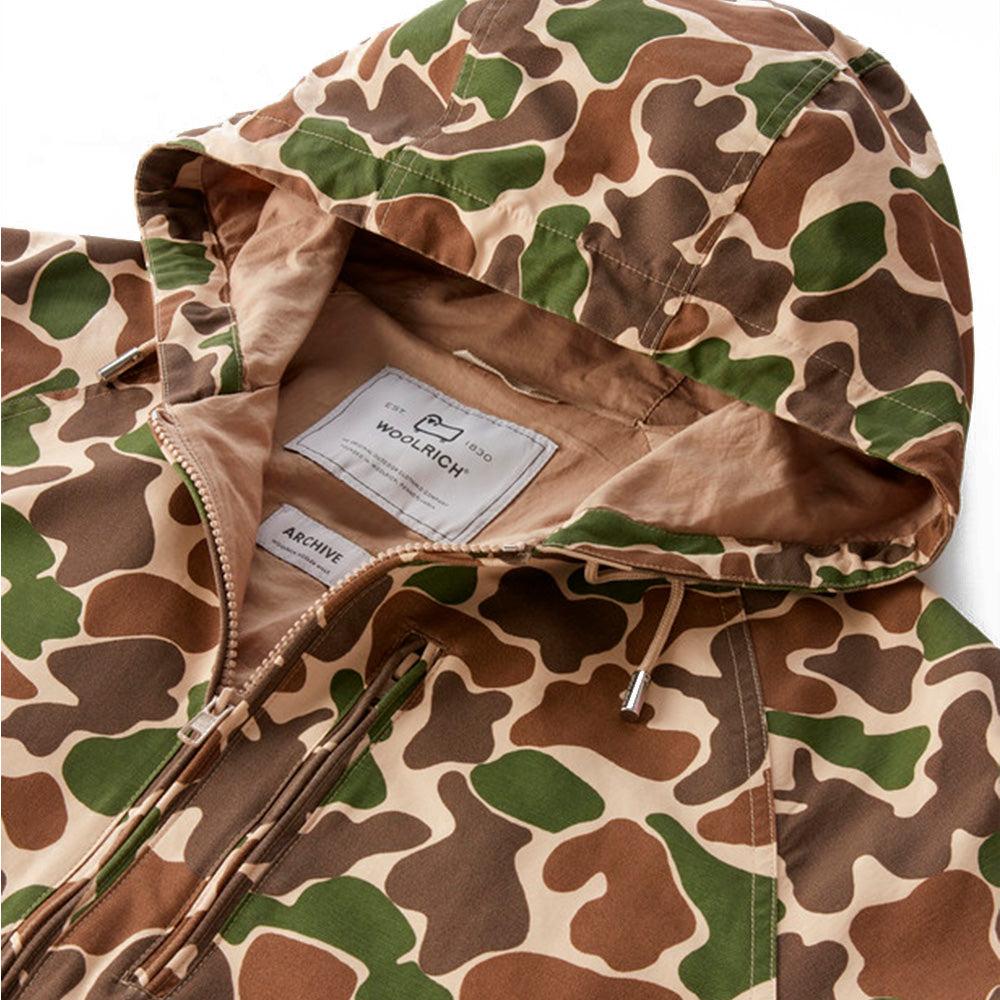 Woolrich Lobster Jacket With Camo Print In Printed Ramar 'green