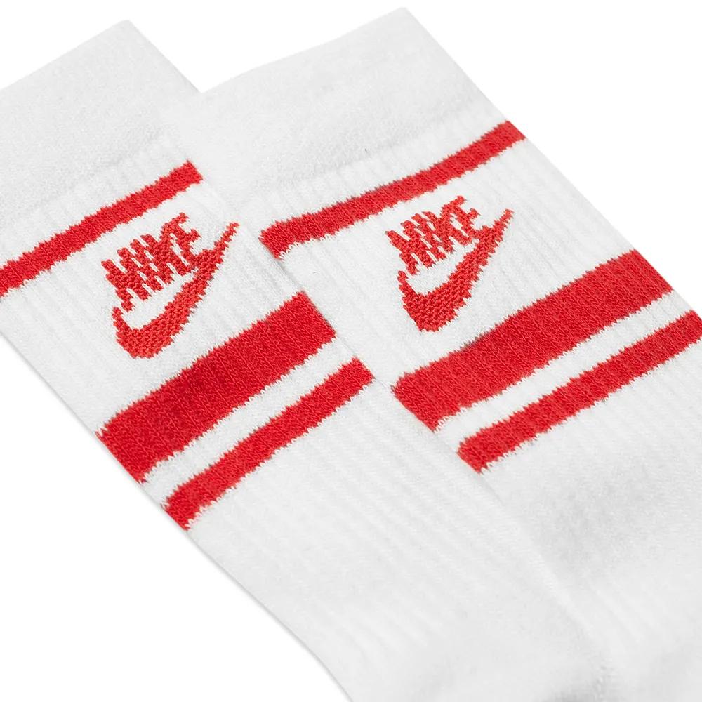 Nike U Essential Stripe Socks 3-pack 'white Red' | Lyst