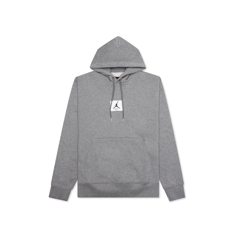 Nike Flight Fleece Pullover Hoodie 'carbon Heather/sail' in Gray for