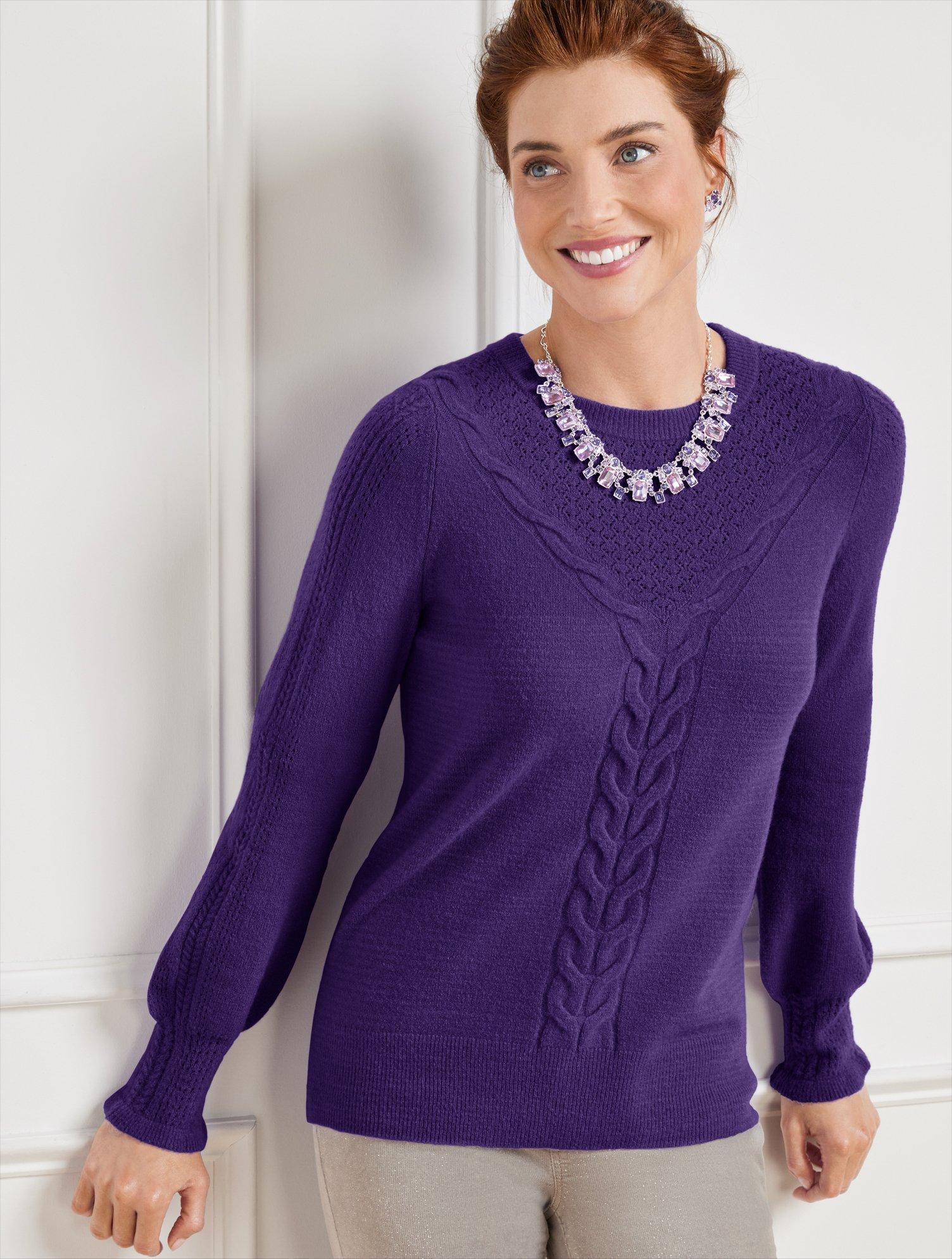 Talbots purple sweater clearance