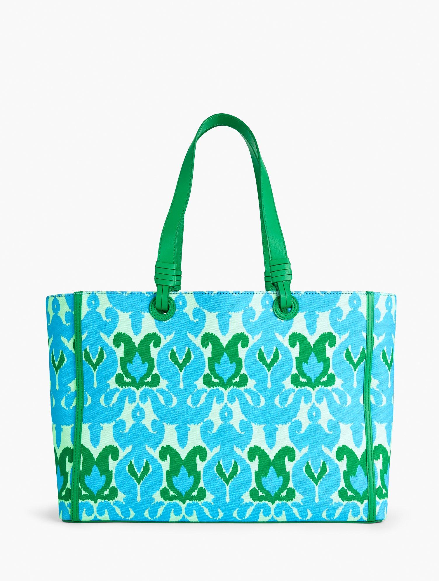 Talbots Ikat Medallion Canvas Tote in Blue