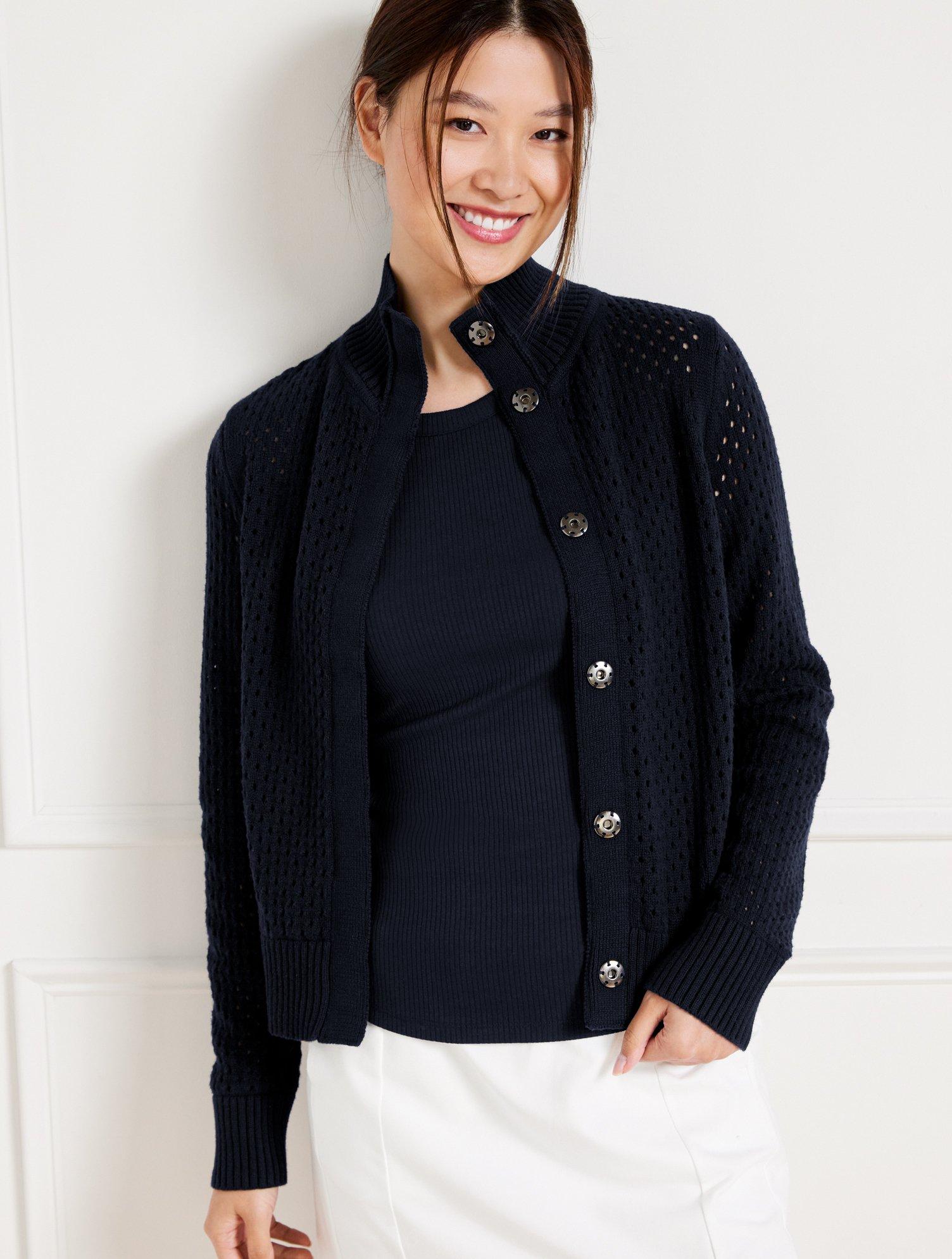 Talbots Coolmax Snap Button Sweater Jacket in Blue Lyst UK