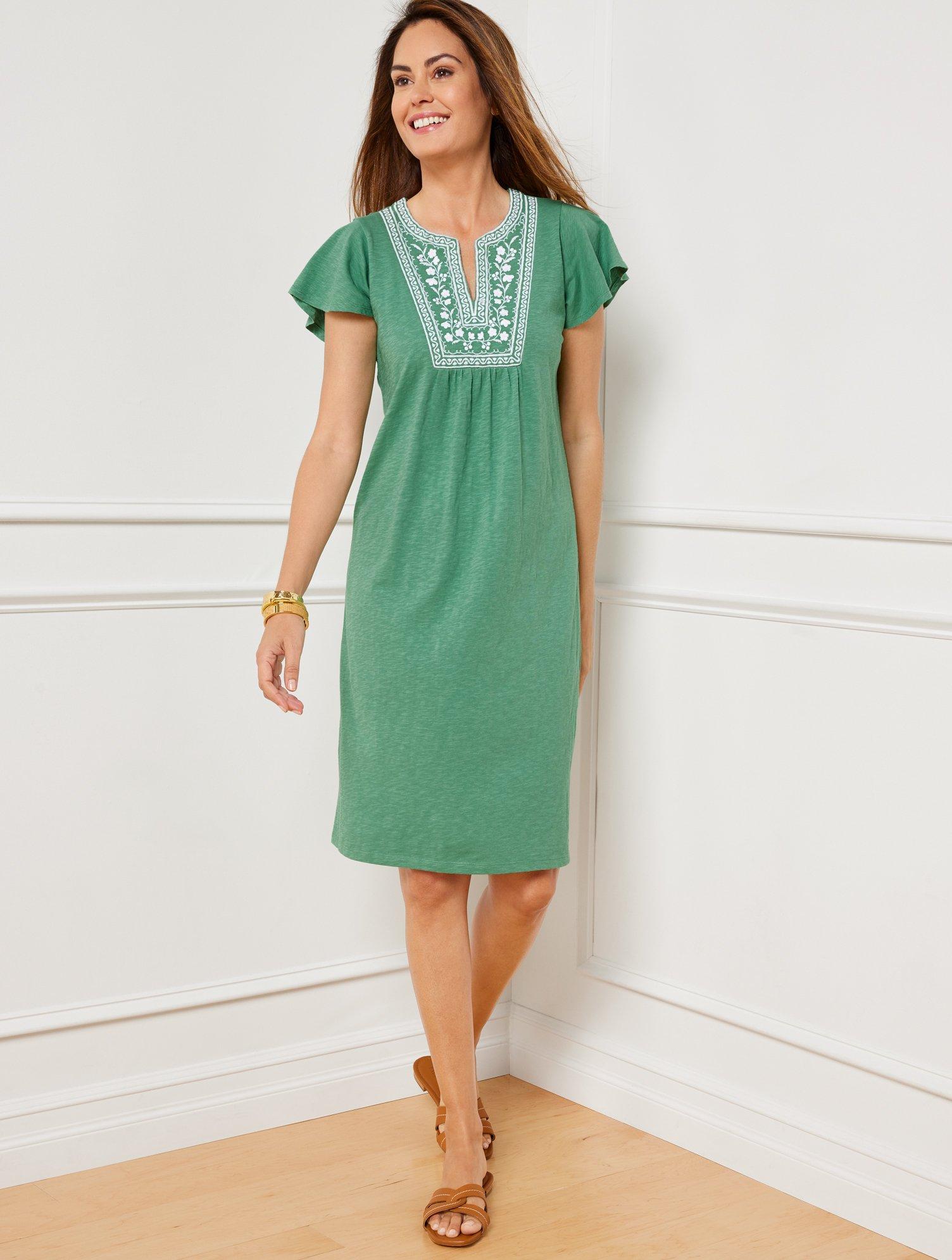 Embroidered shift cheap dress