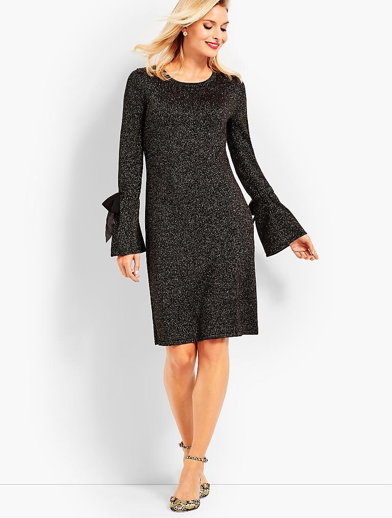 Talbots Wool Merino Sparkle Sweater Dress in Black - Lyst