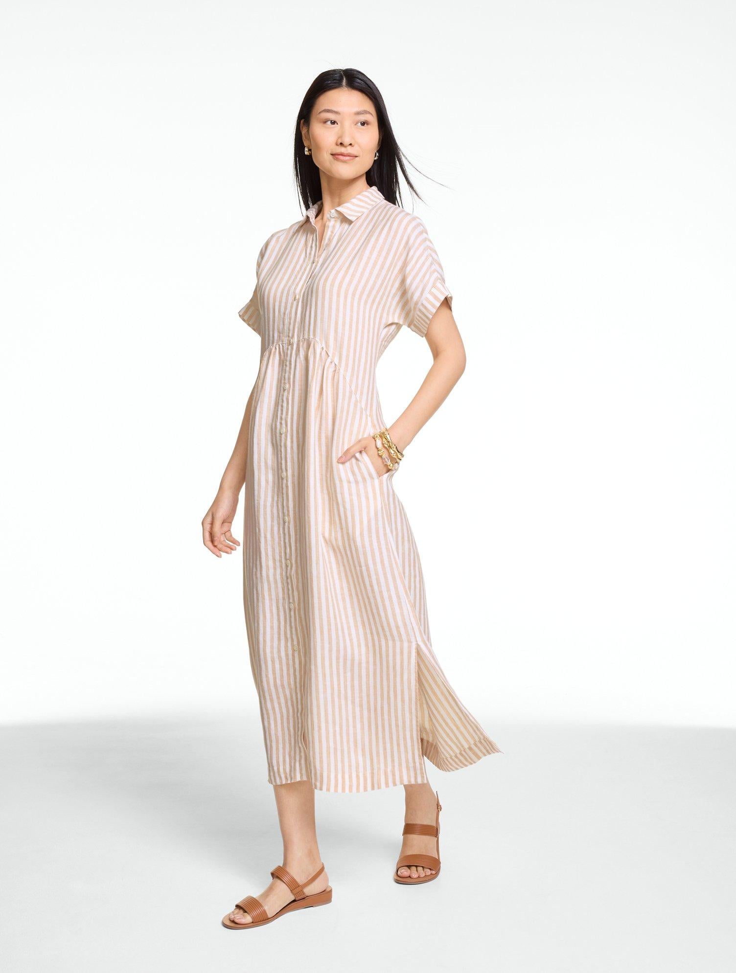 a line dresses for short women A-line Short Sleeve Shirt Dress – English Factory