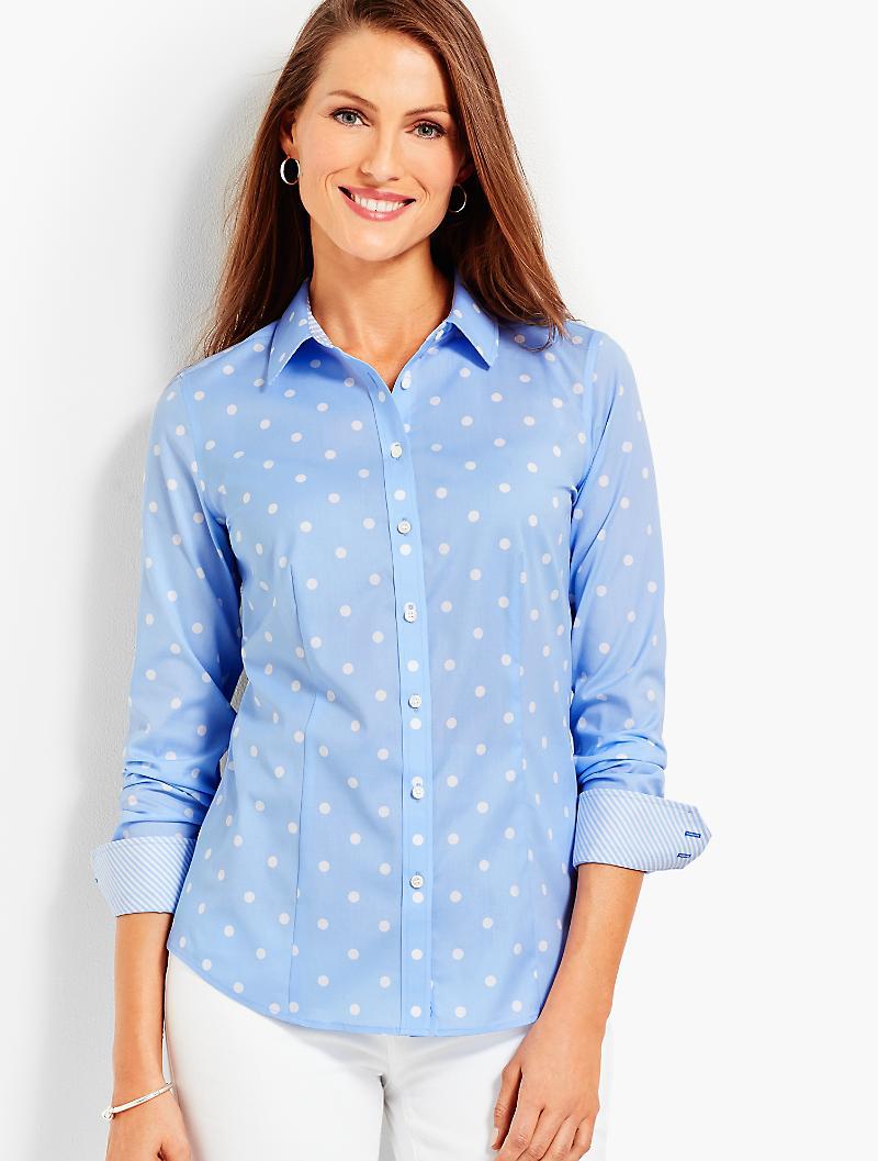 Lyst - Talbots The Perfect Shirt - Dots in Blue
