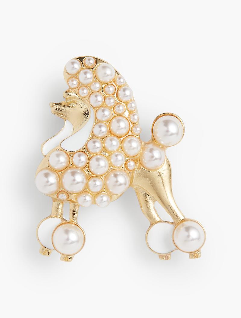 Talbots Pearl Poodle Pin in Ivory Pearl 