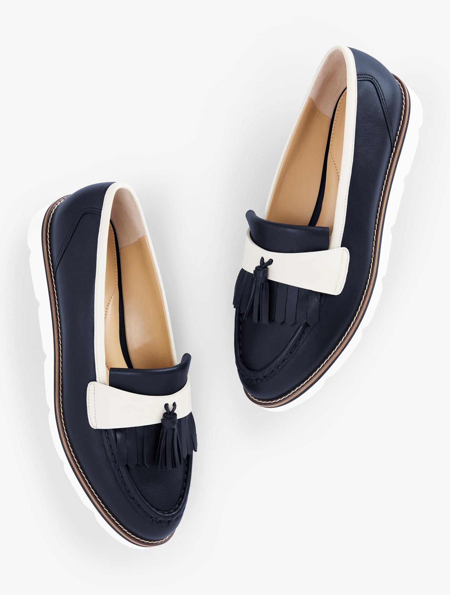 Talbots Liz Tassel Nappa Platform Loafers in Blue Lyst