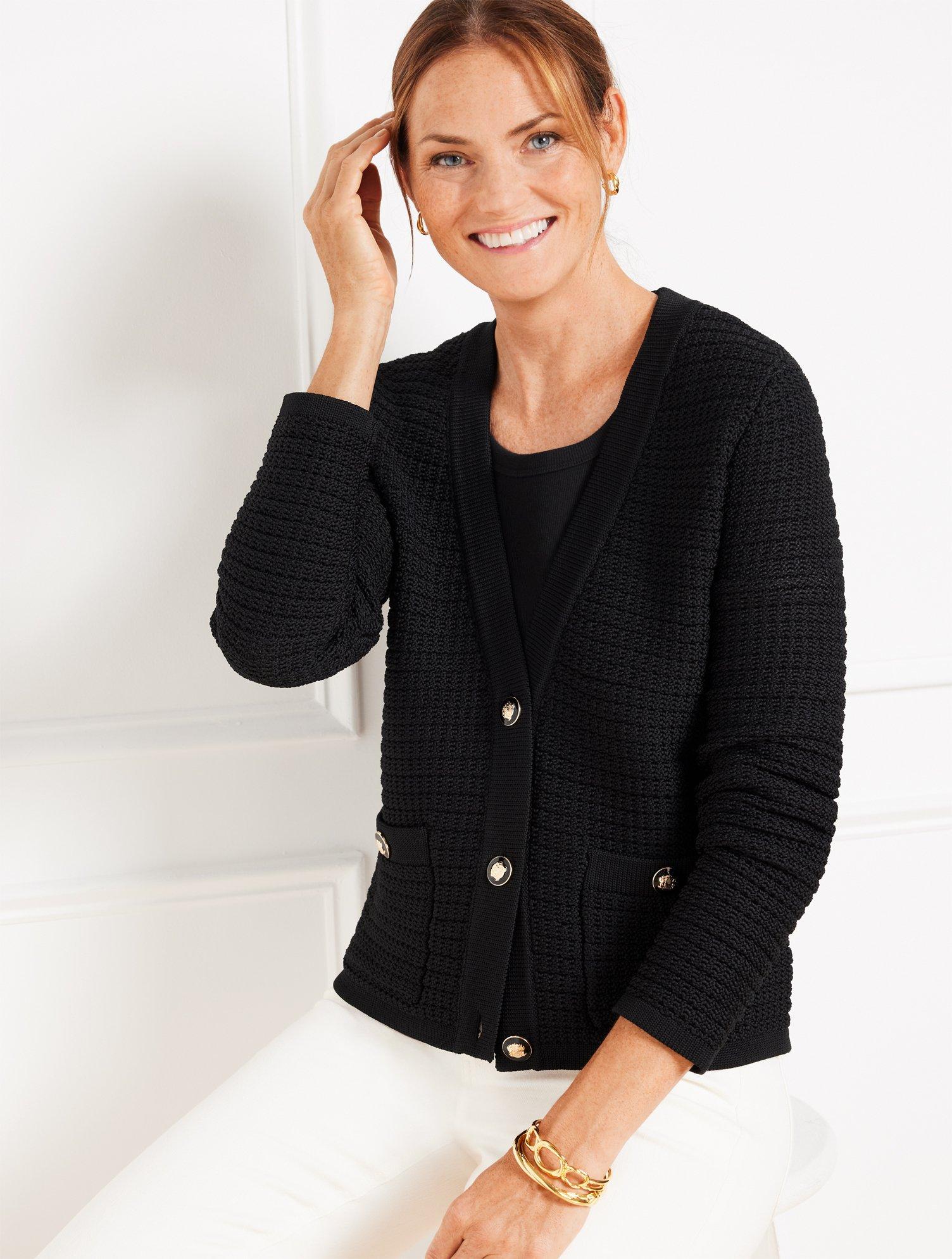 Talbots Kate Cardigan Sweater in Black Lyst UK