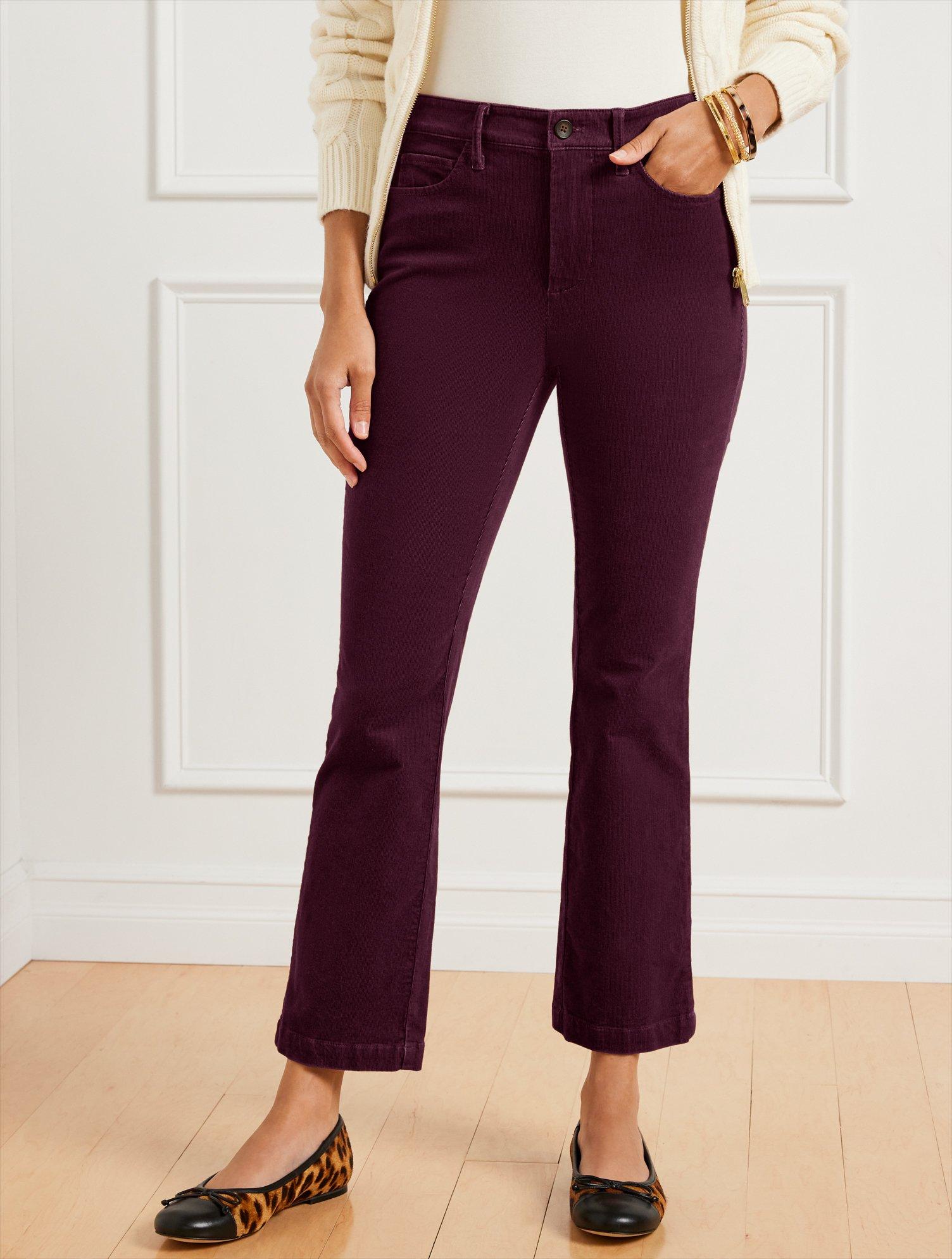 Talbots Stretch Corduroy Demi Boot Pants in Red