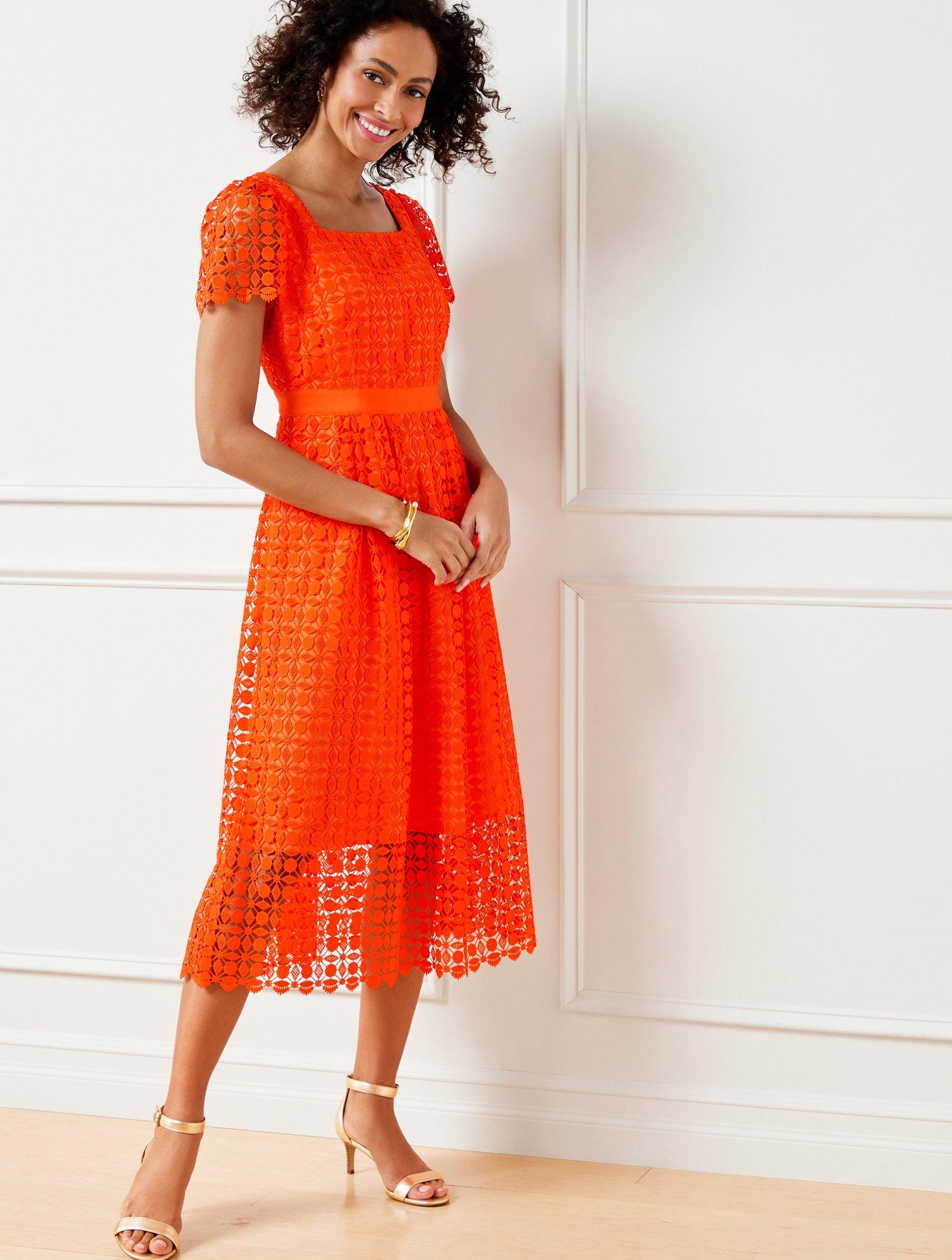 Talbots Lace Fit Flare Dress in Red Lyst UK