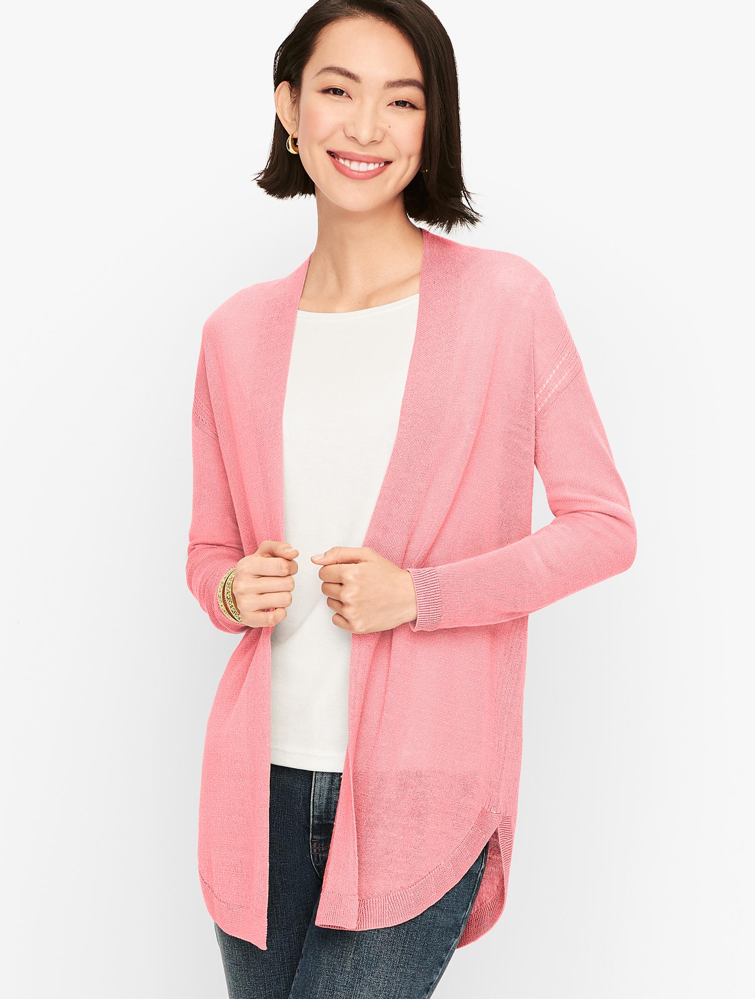 talbots pink cardigan