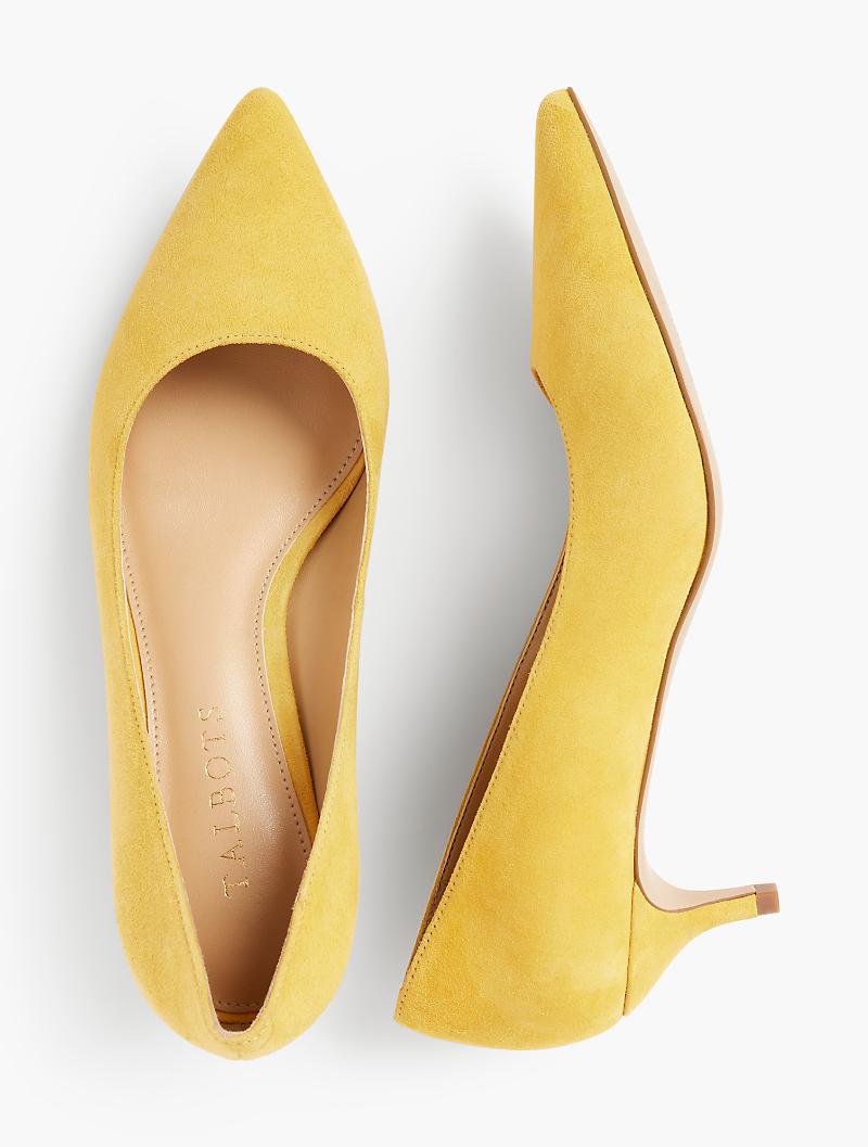 yellow kitten heel